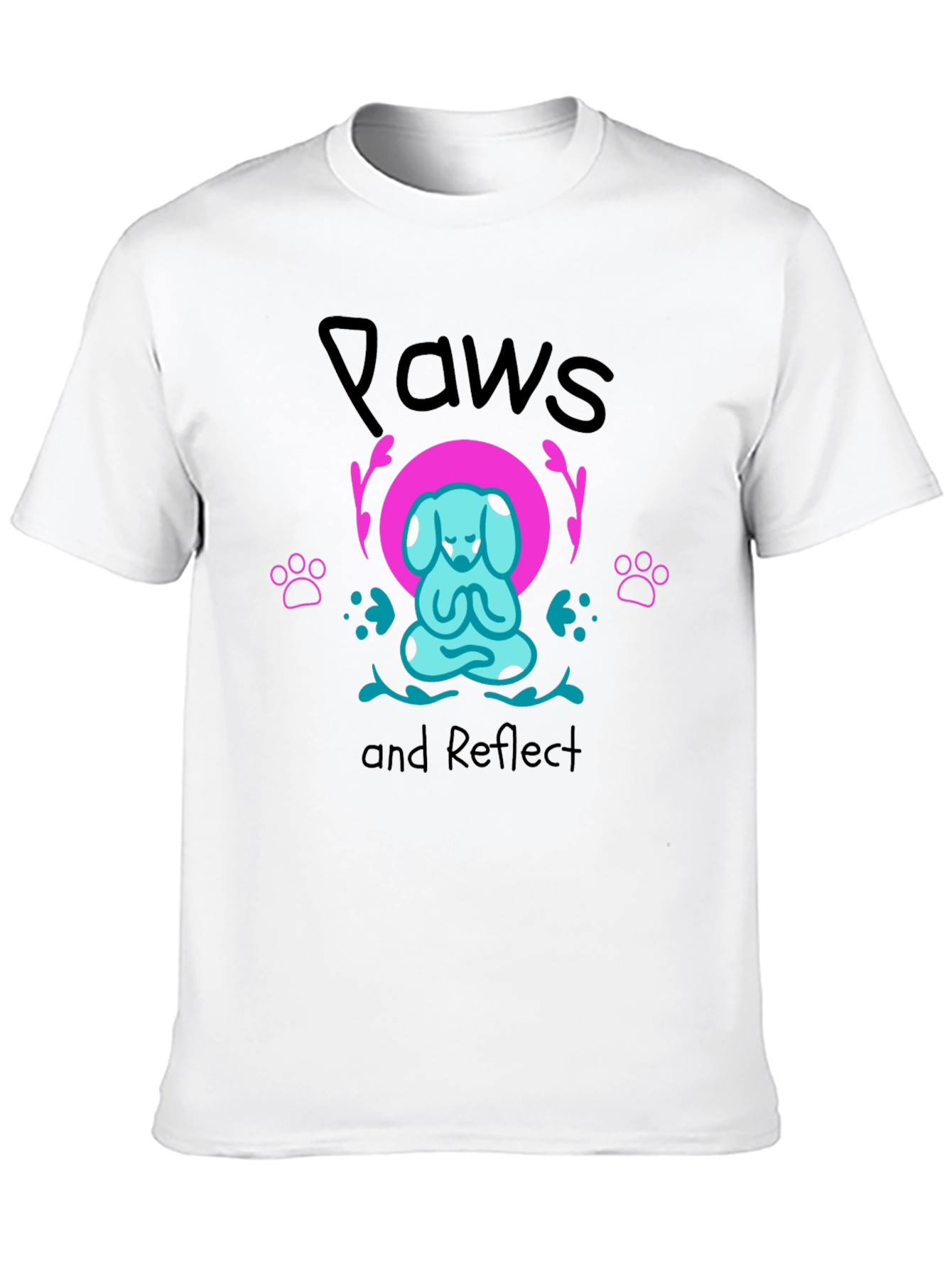 Paws and Reflect Yoga Dog Graphic Tee - Black