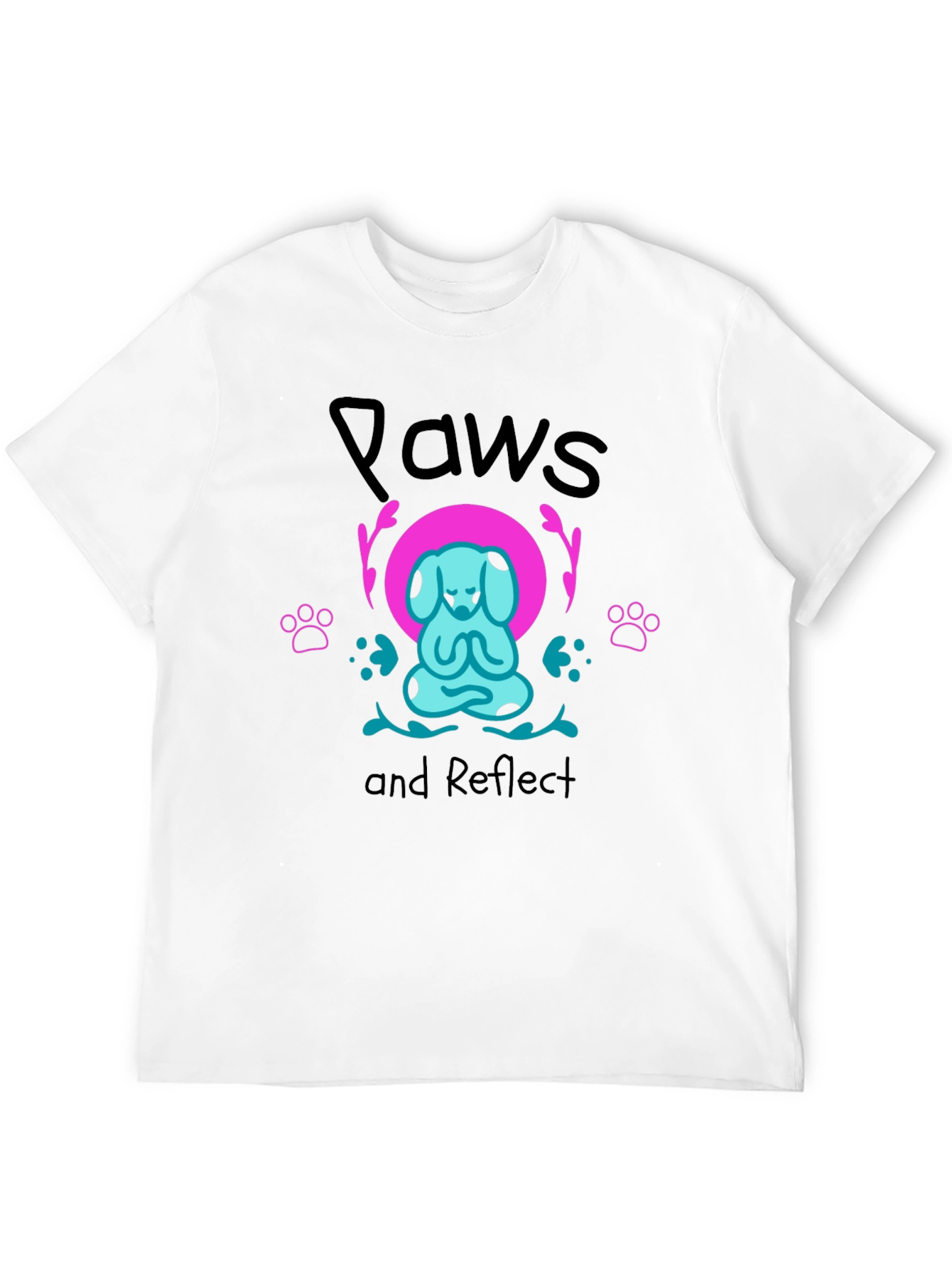 Paws and Reflect Yoga Dog Graphic Tee - Black