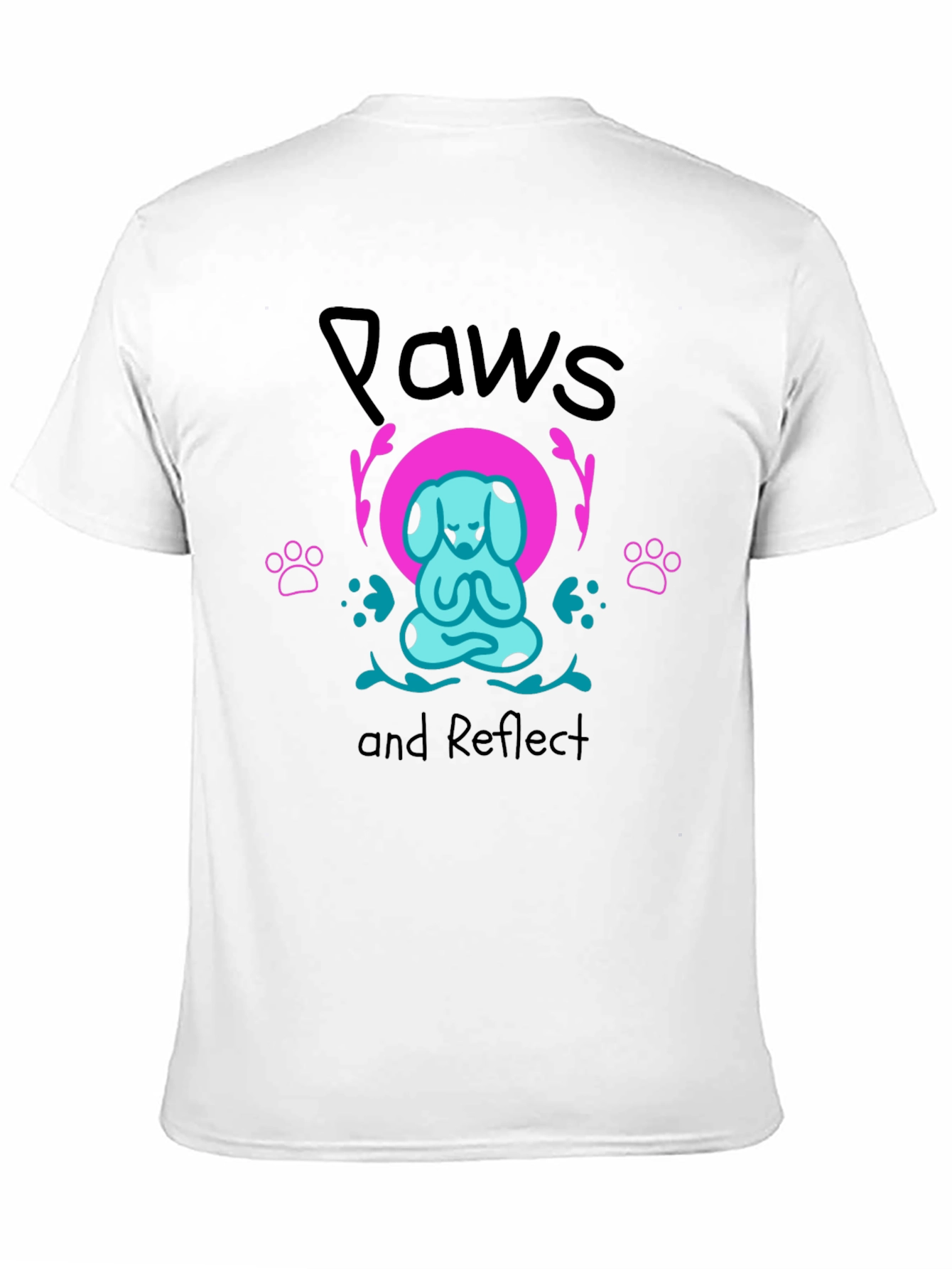 Paws and Reflect Yoga Dog Graphic Tee - Black