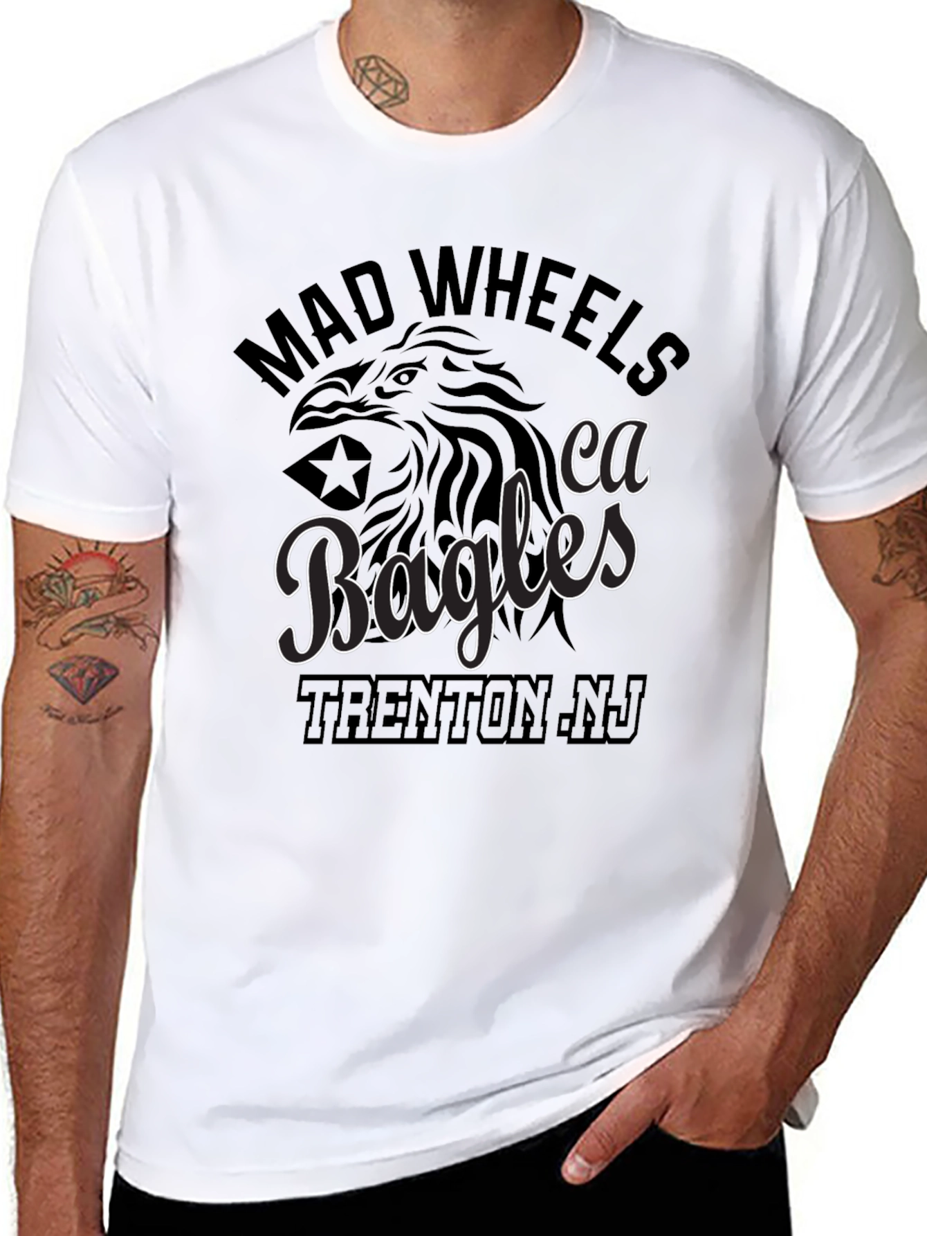 Mad Wheels Eagles Trenton NJ Graphic T-Shirt