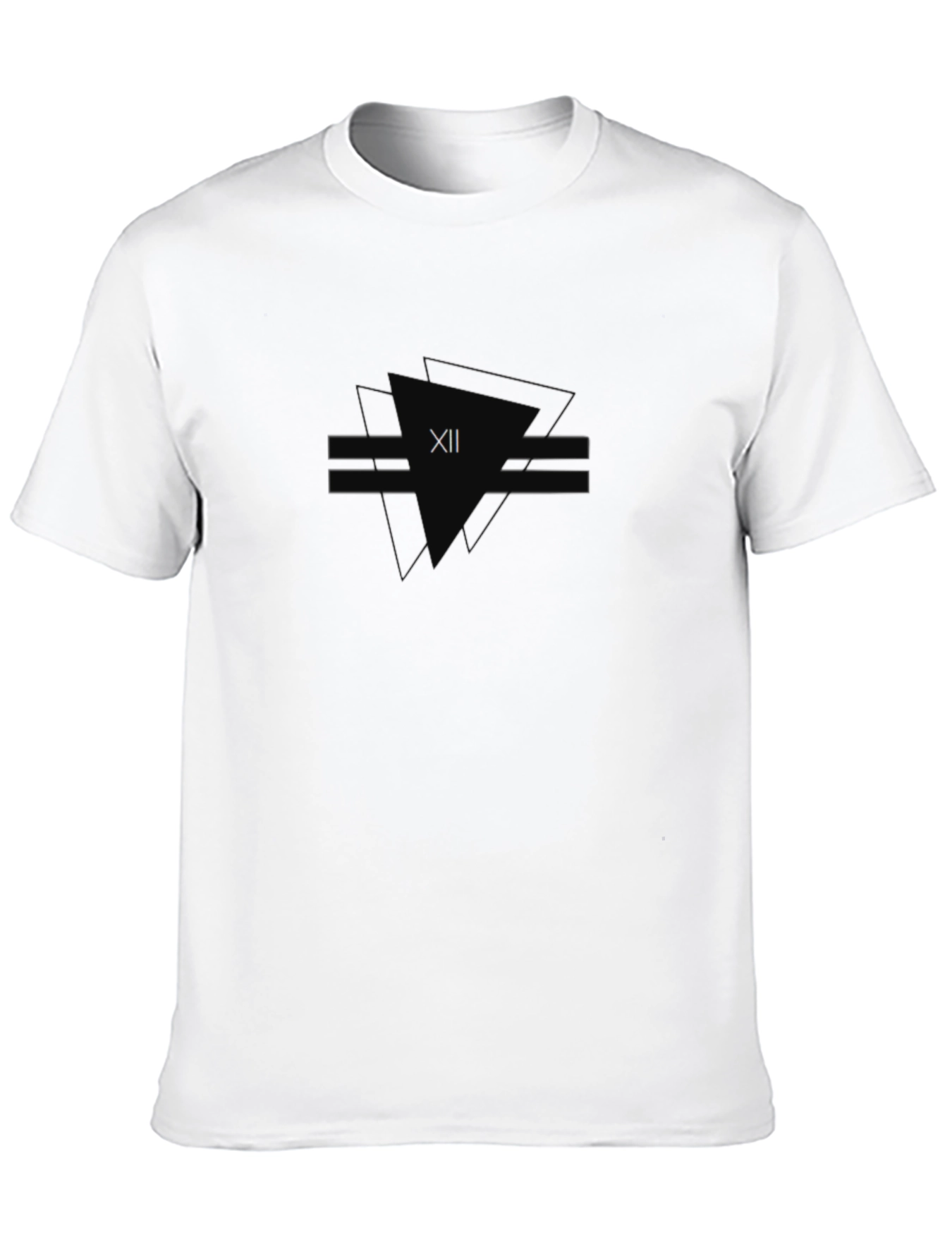 Modern Geometric XII Graphic Black T-Shirt