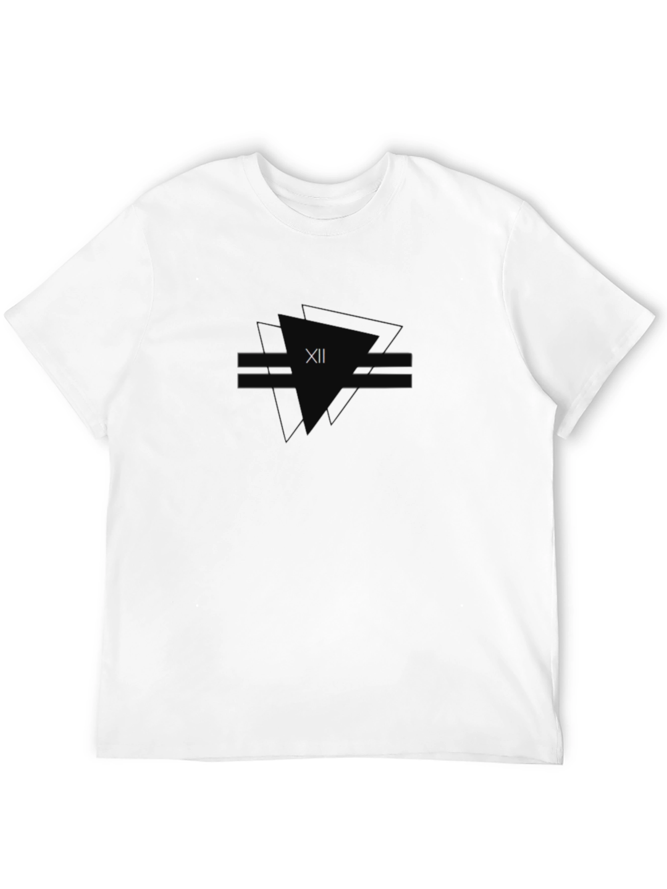 Modern Geometric XII Graphic Black T-Shirt