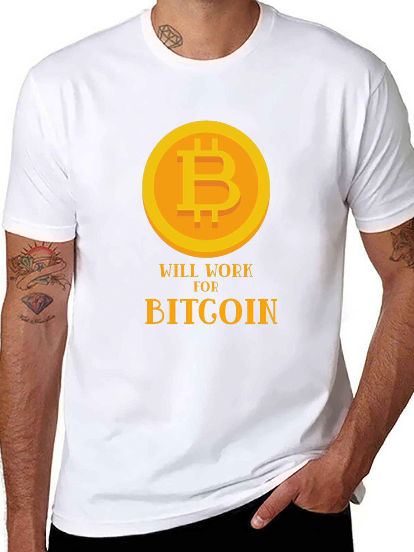 Bitcoin Will Work for Bitcoin Black T-Shirt