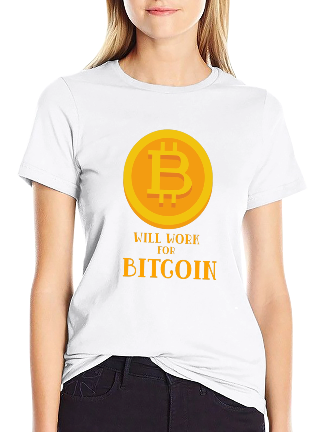 Bitcoin Will Work for Bitcoin Black T-Shirt