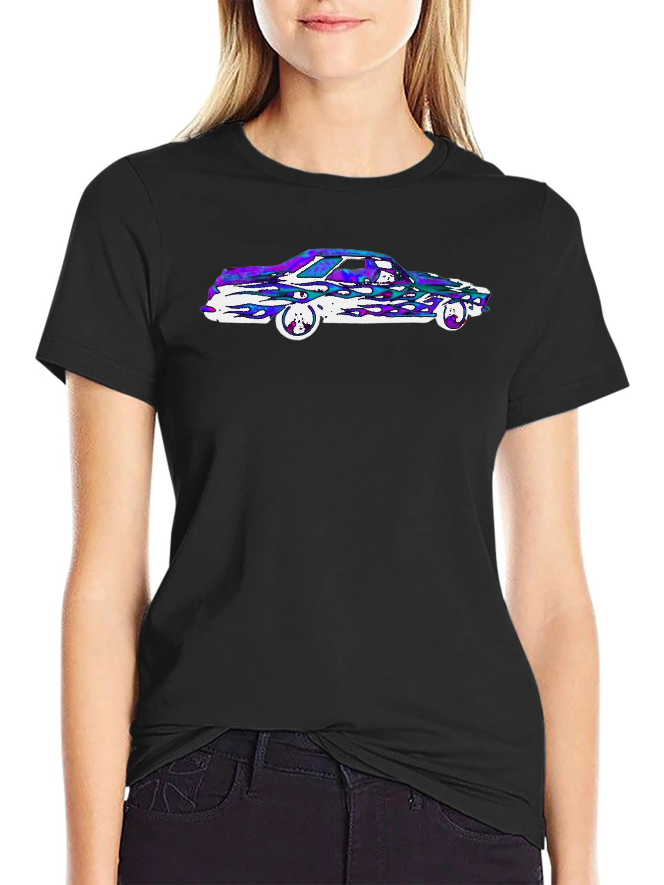 Retro Car Graphic Tee - Black