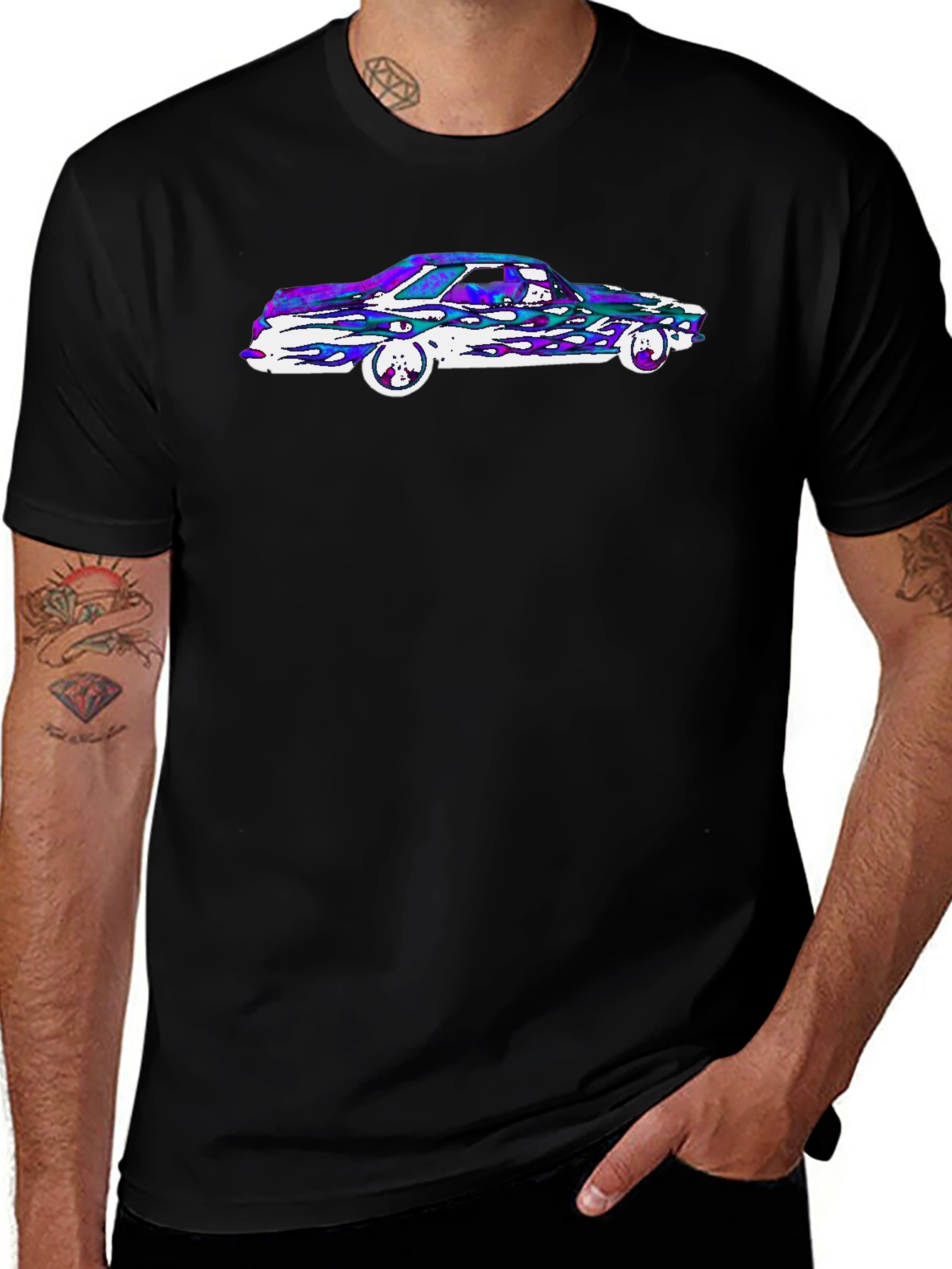 Retro Car Graphic Tee - Black