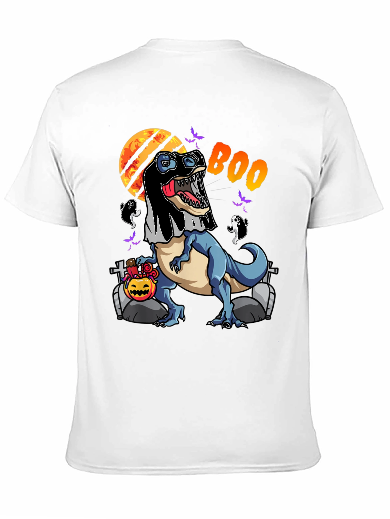 Halloween T-Rex Ghost Costume Graphic Tee