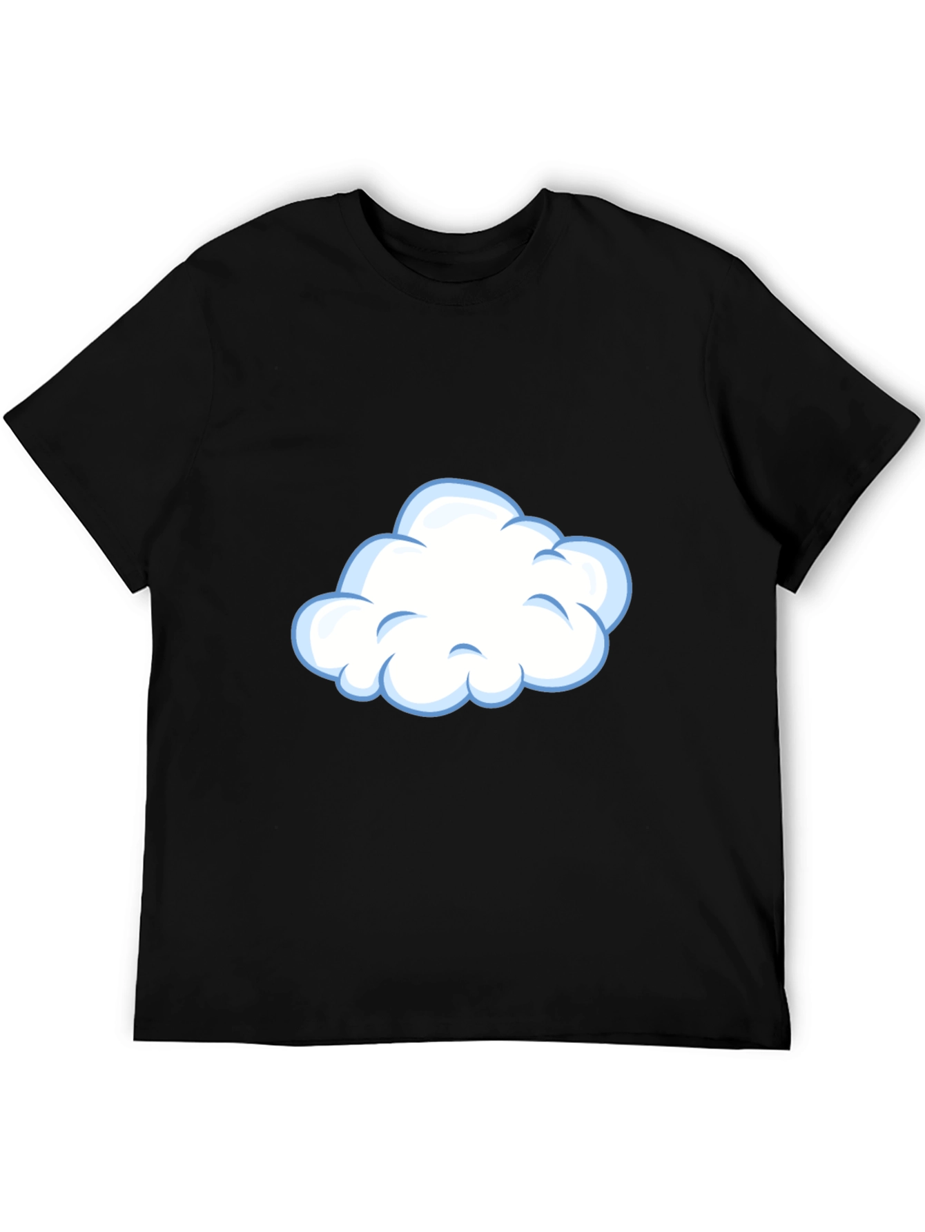 Cloud Graphic Tee - Casual Black T-Shirt