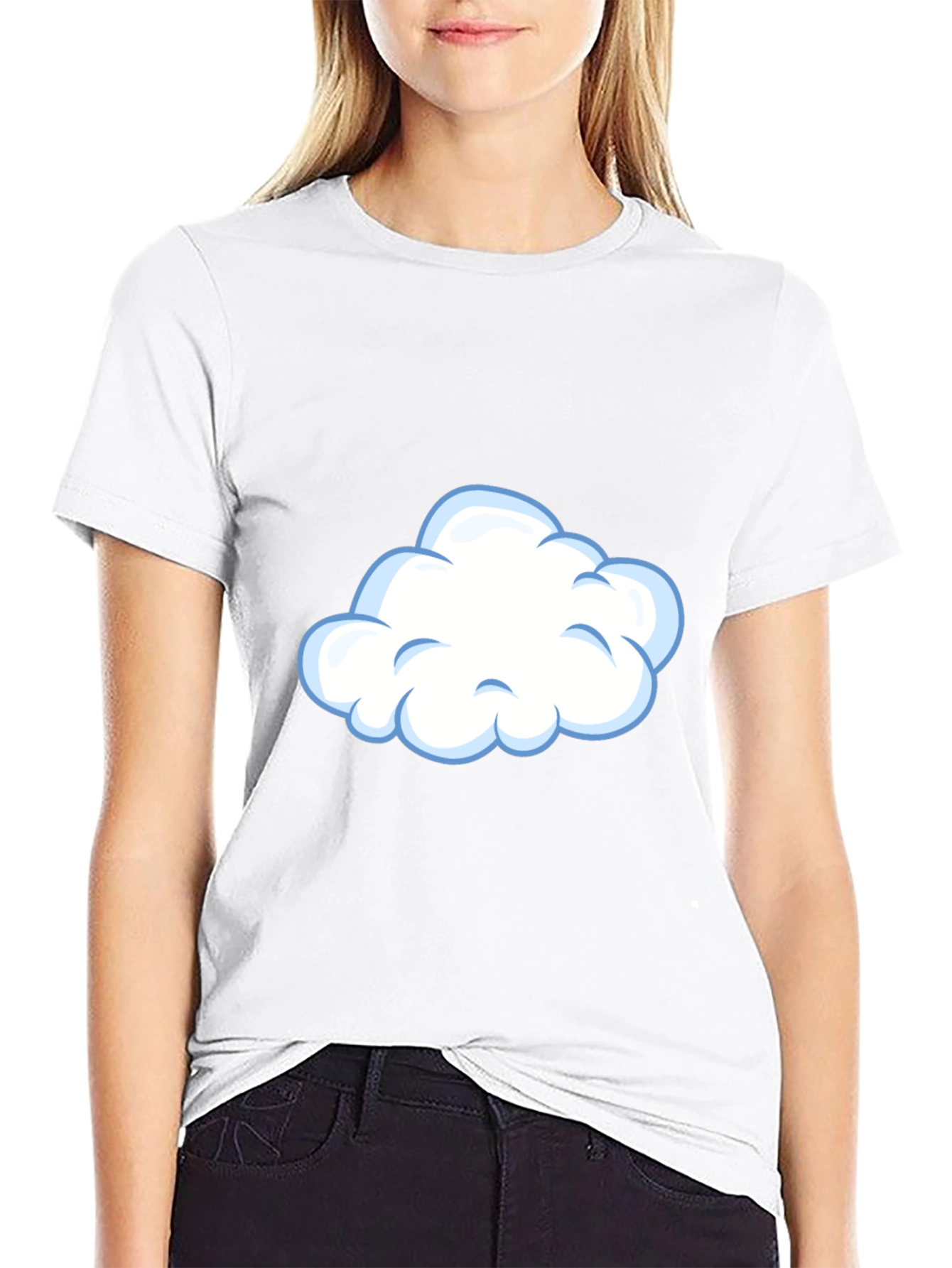 Cloud Graphic Tee - Casual Black T-Shirt