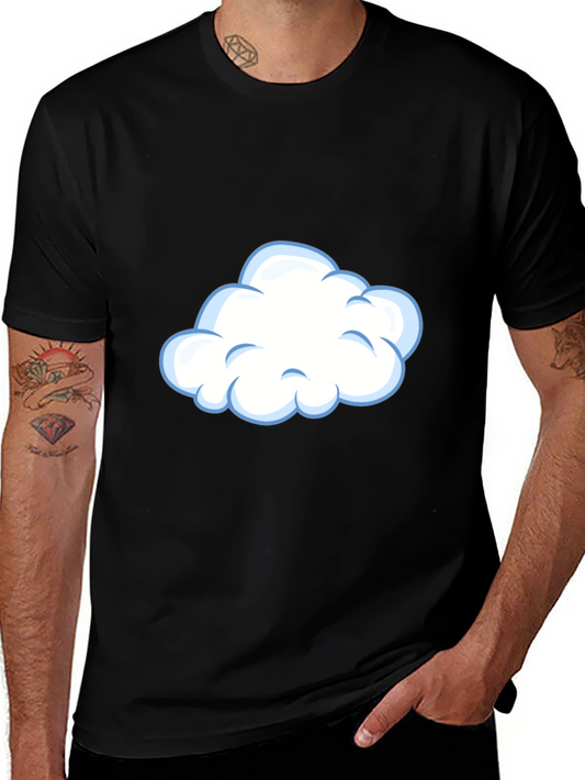 Cloud Graphic Tee - Casual Black T-Shirt