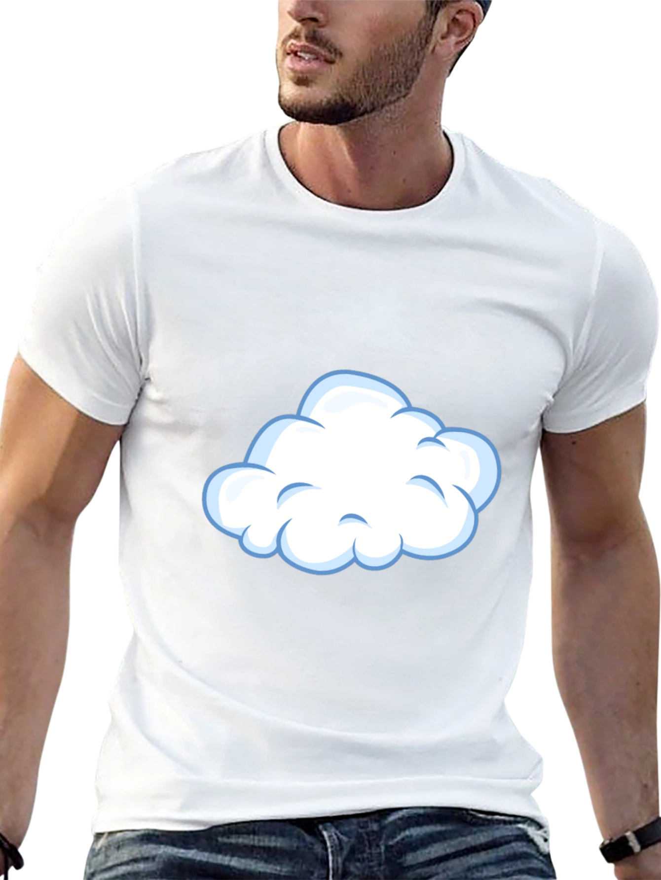 Cloud Graphic Tee - Casual Black T-Shirt