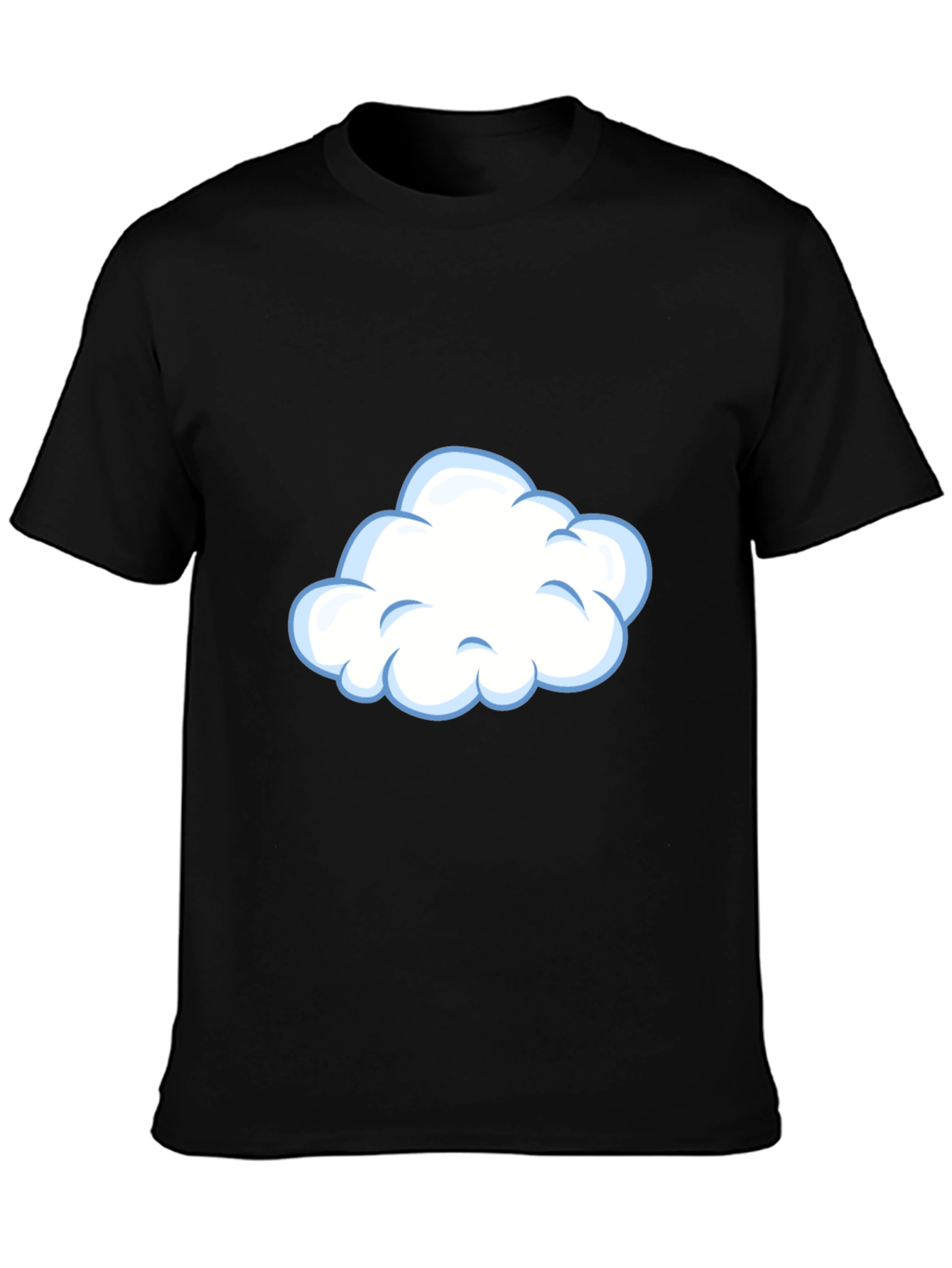 Cloud Graphic Tee - Casual Black T-Shirt