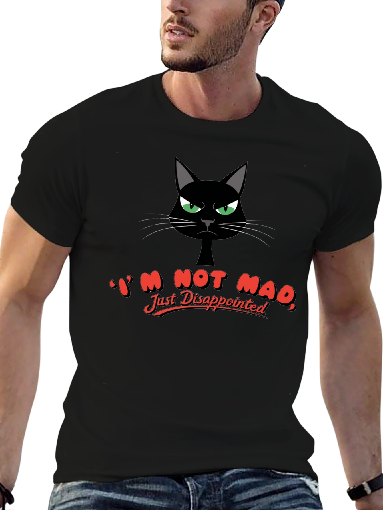Funny Cat Im Not Mad Just Disappointed Graphic T-Shirt