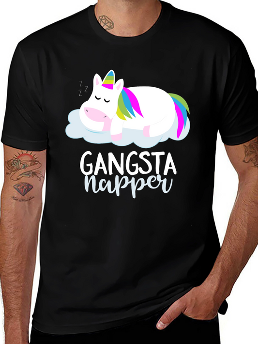 Gangsta Napper Unicorn Graphic T-Shirt