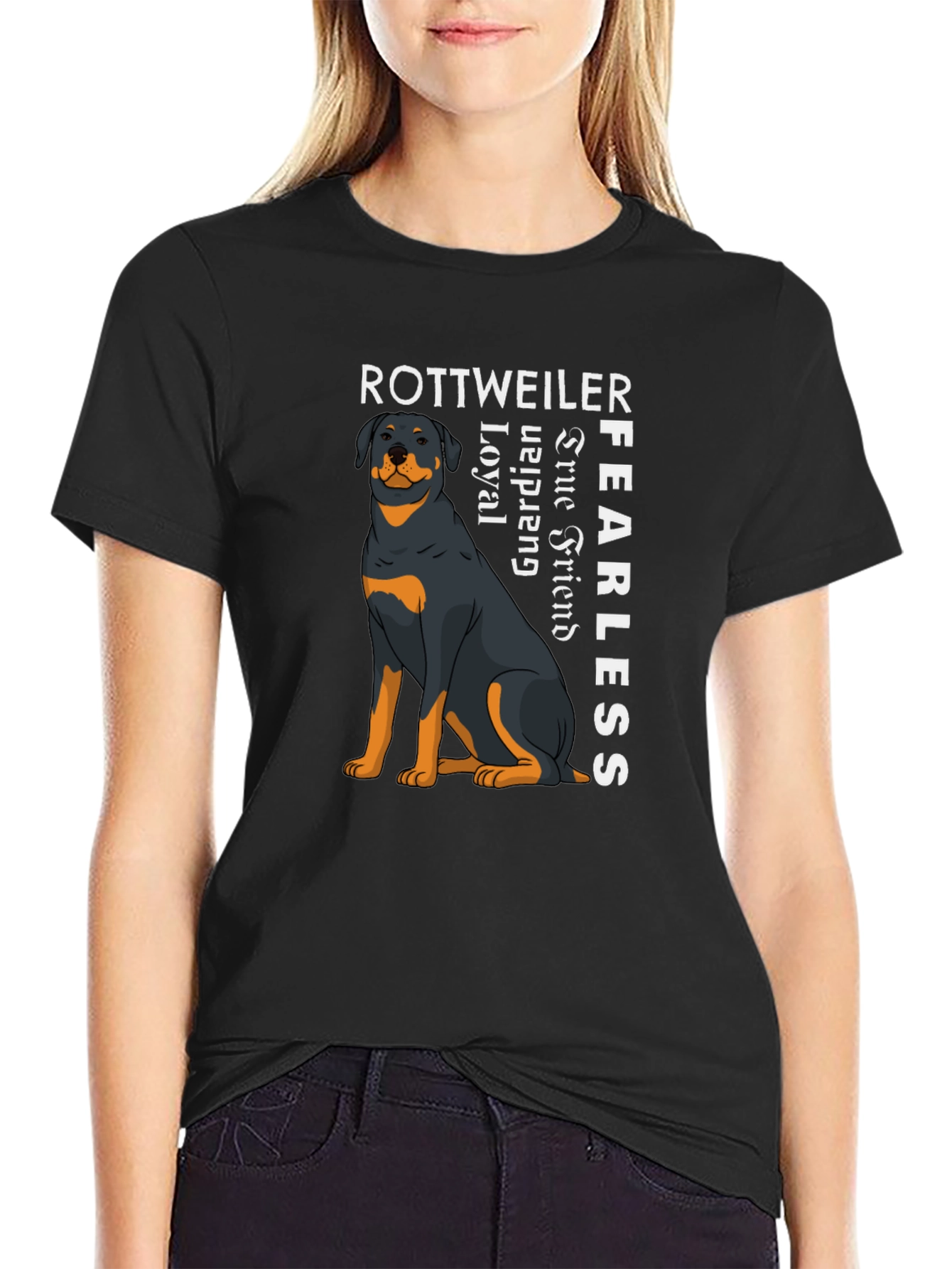 Rottweiler Dog Graphic T-Shirt - Loyal Fearless Tee