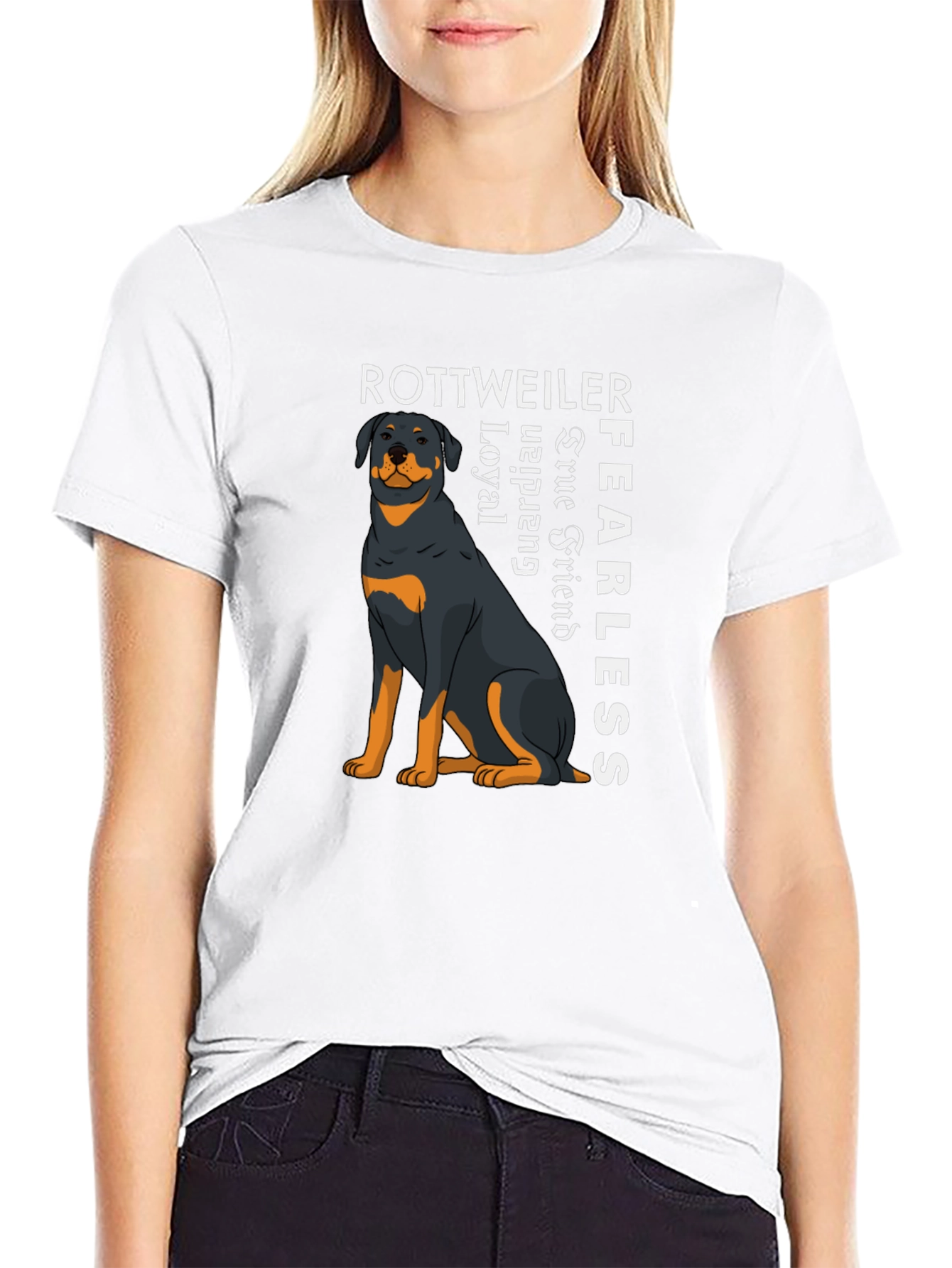 Rottweiler Dog Graphic T-Shirt - Loyal Fearless Tee