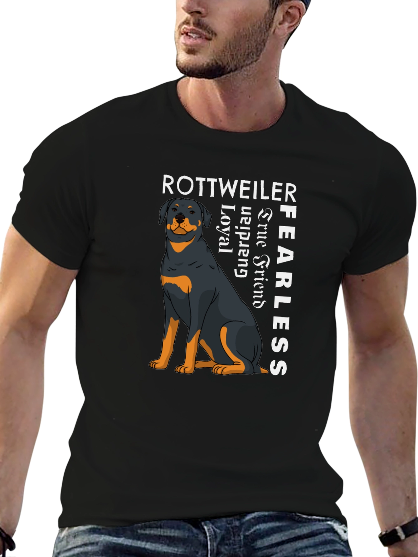 Rottweiler Dog Graphic T-Shirt - Loyal Fearless Tee