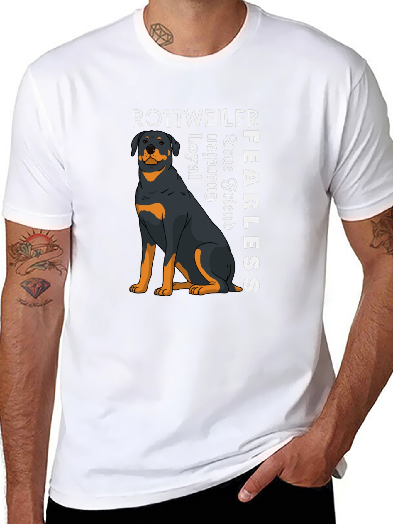 Rottweiler Dog Graphic T-Shirt - Loyal Fearless Tee