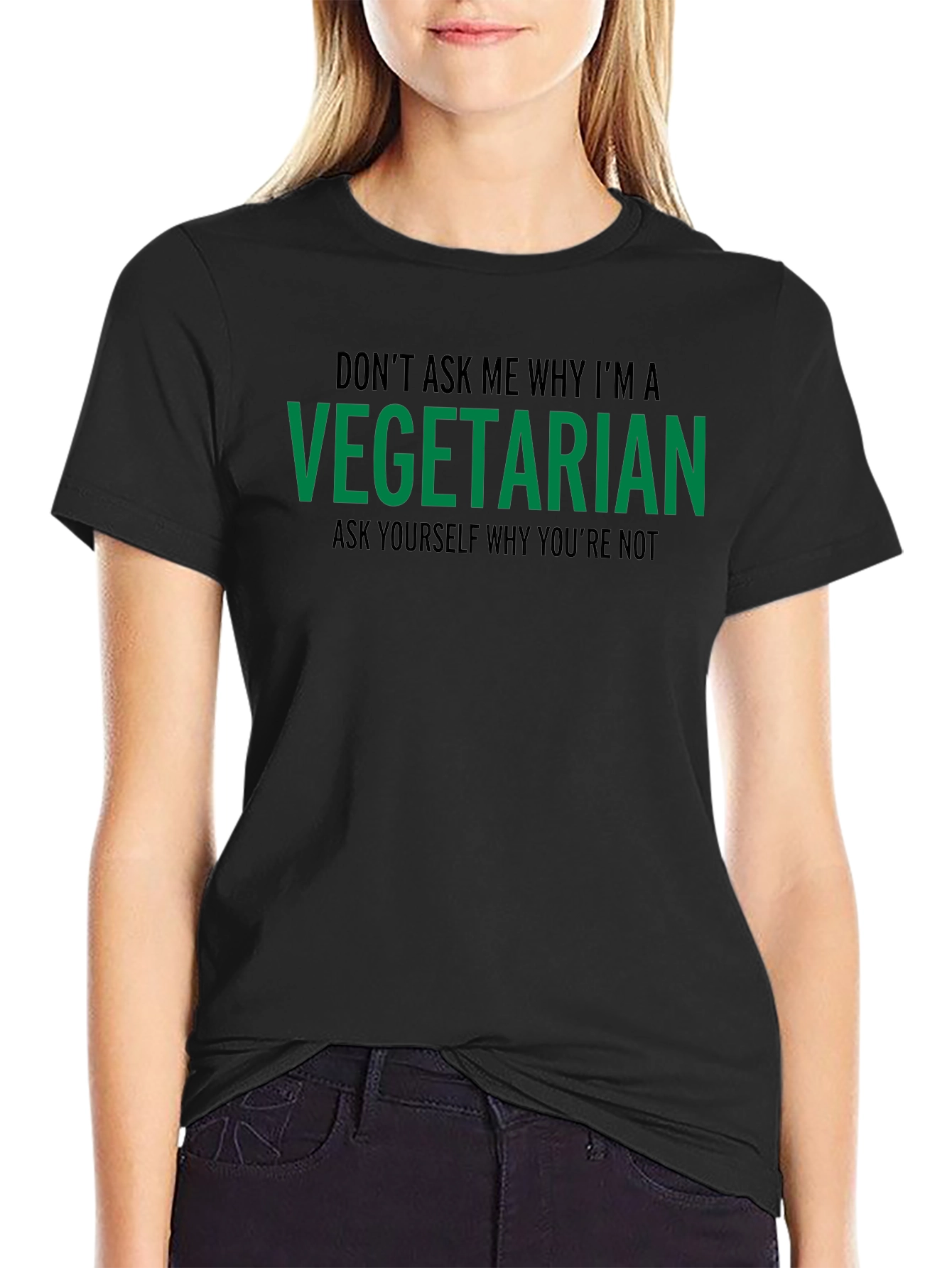 Vegetarian Graphic T-Shirt - Black