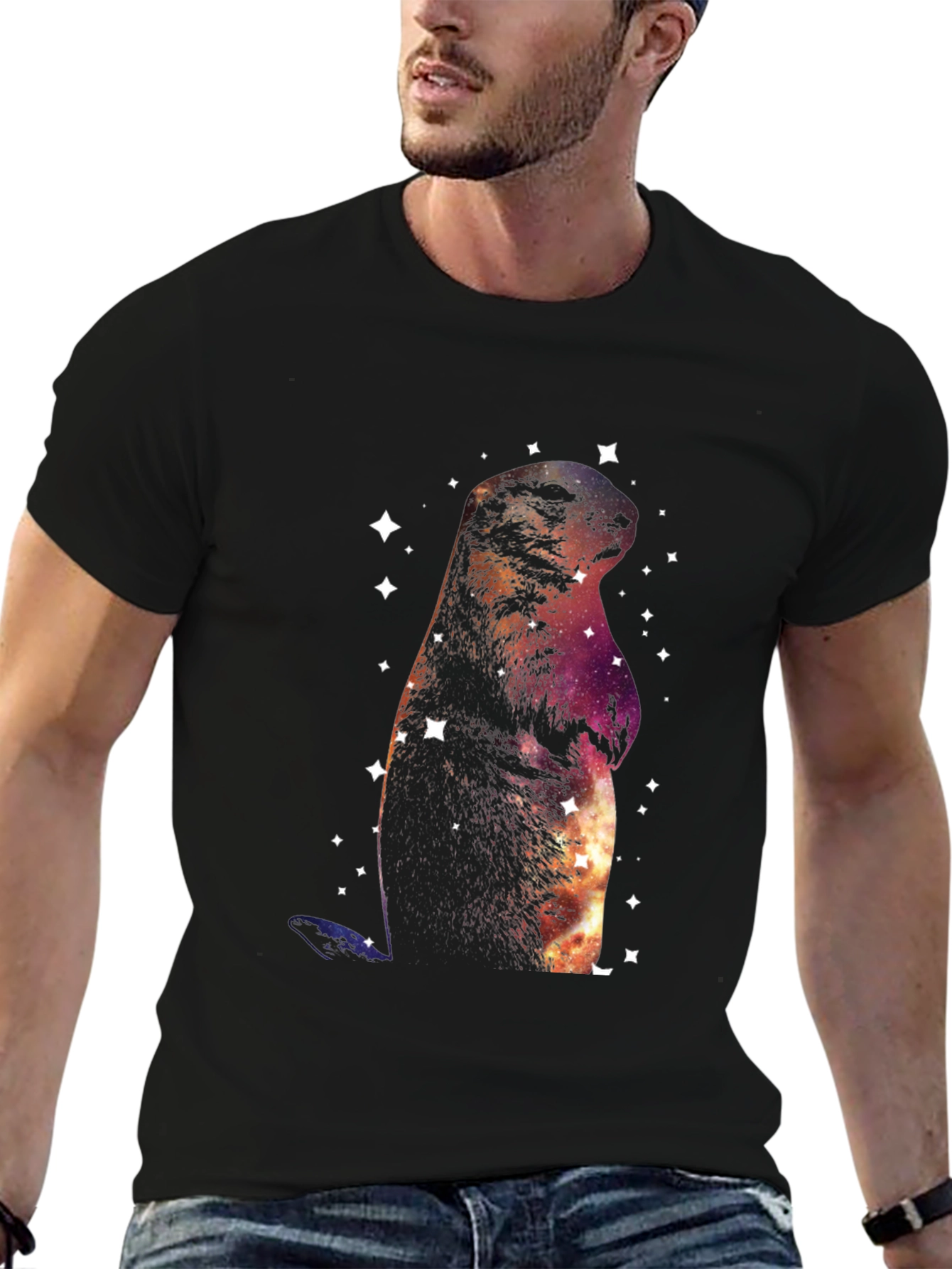 Cosmic Groundhog T-Shirt - Galaxy Space Marmot Tee