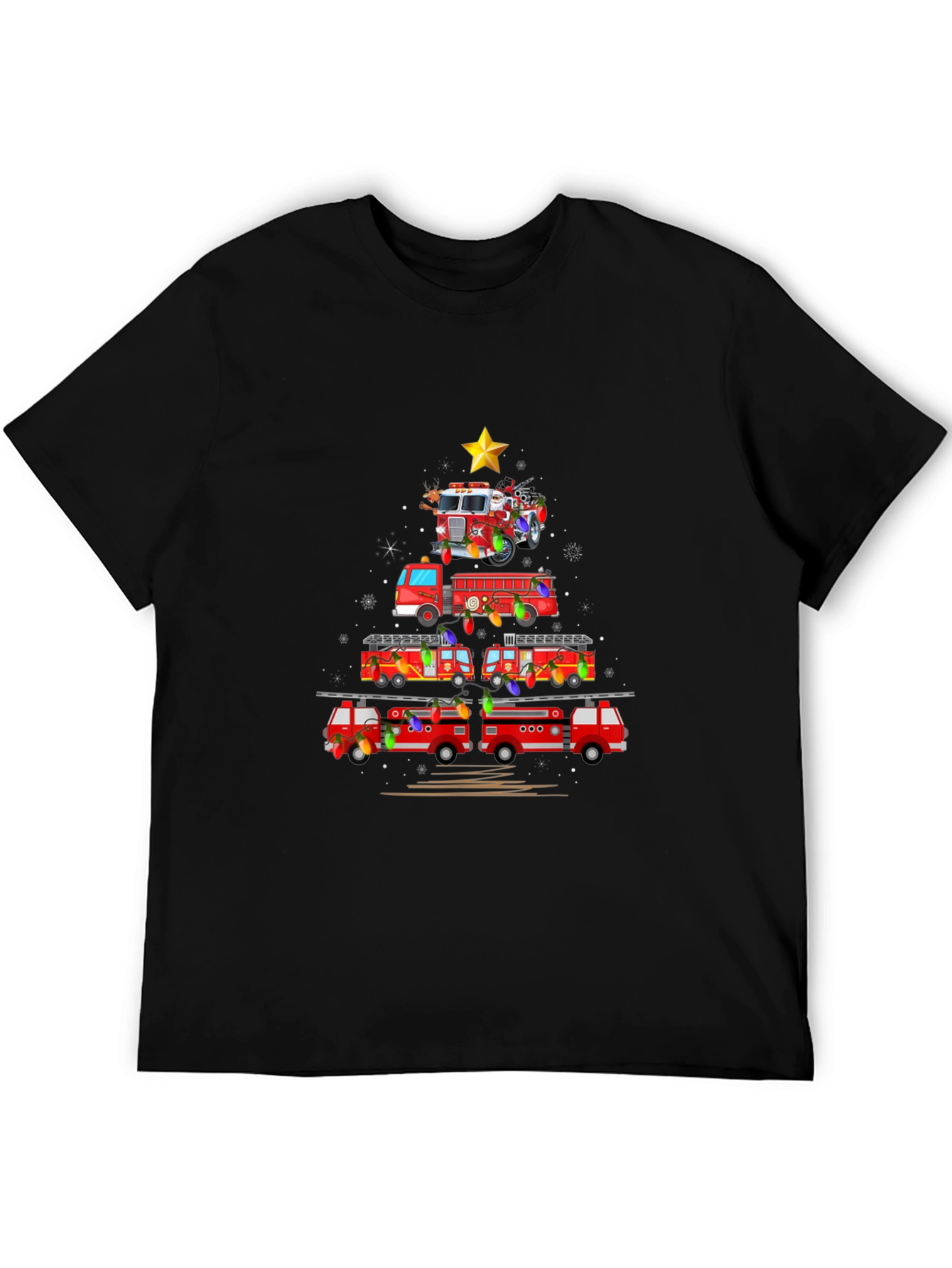 Fire Truck Christmas Tree T-Shirt