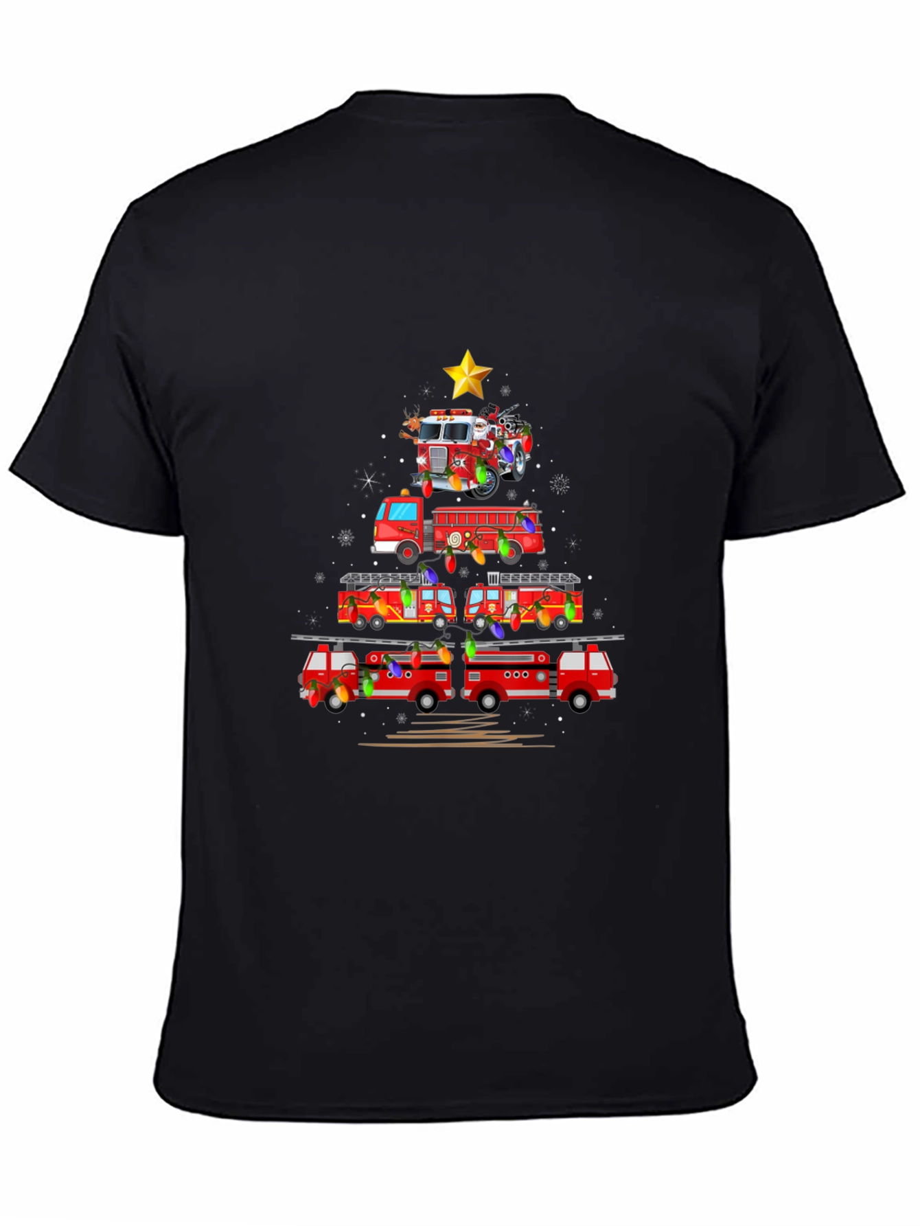 Fire Truck Christmas Tree T-Shirt