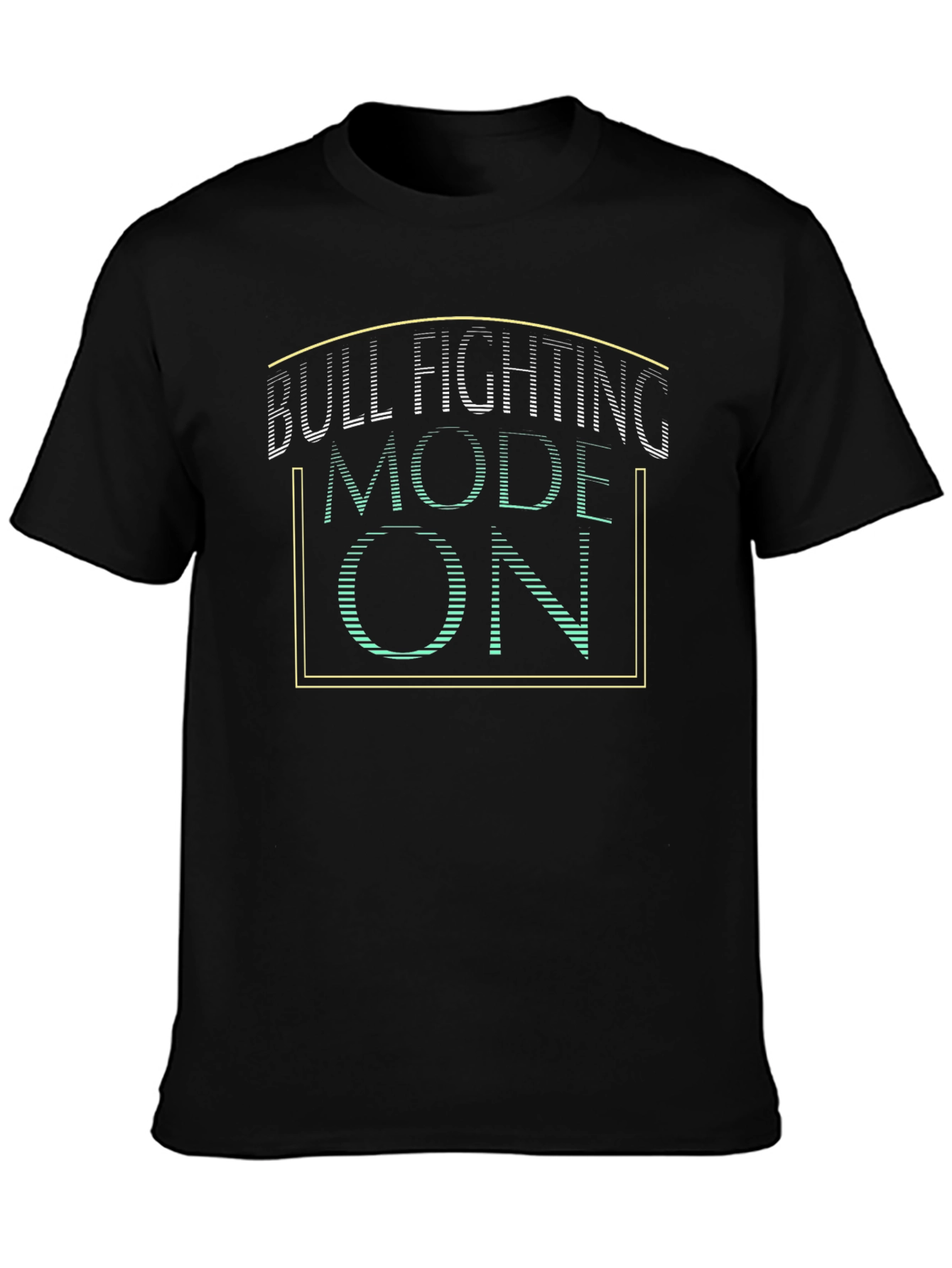 Bull Fighting Mode On Graphic Tee - Black