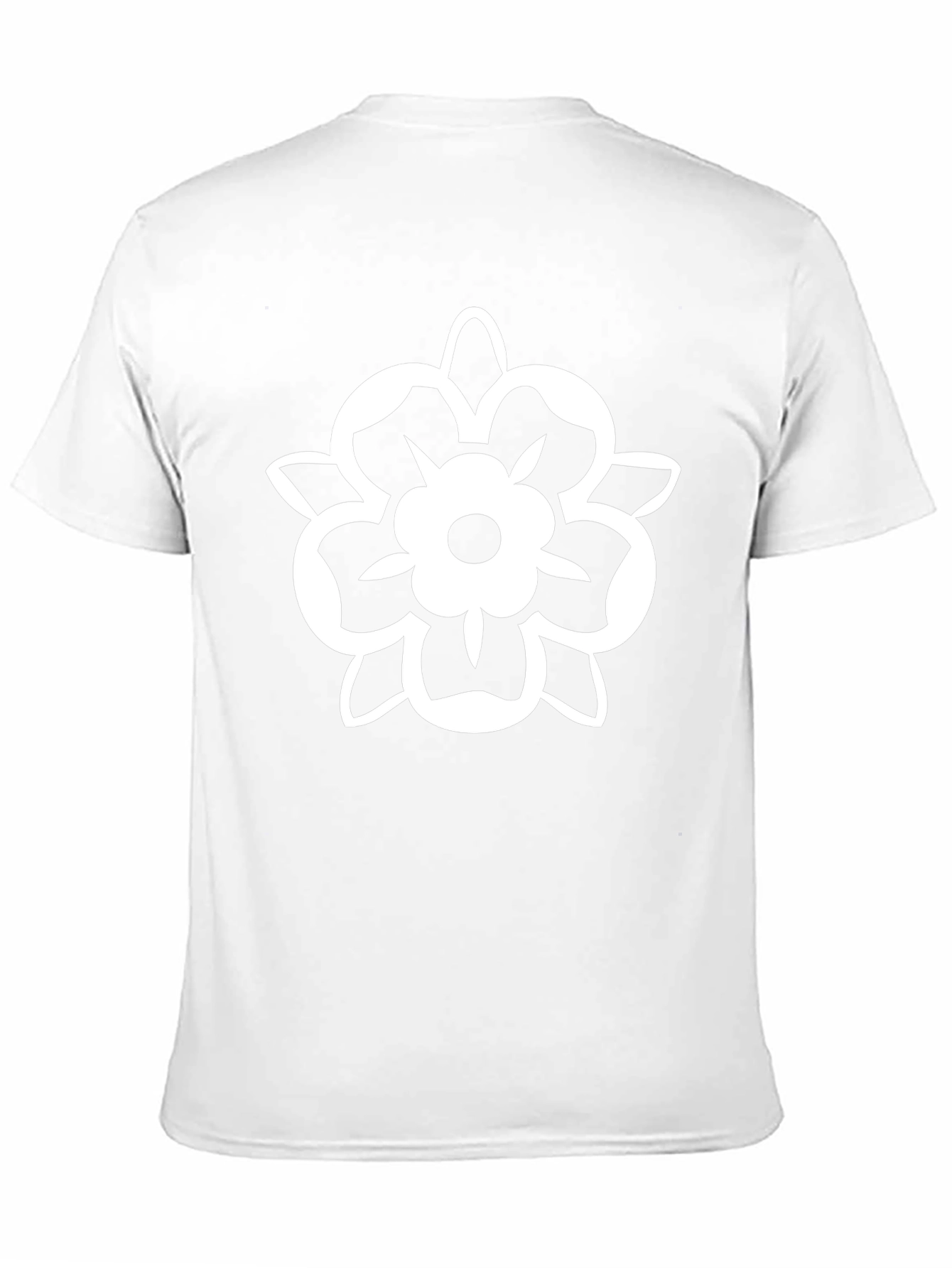Black Tee with White Floral Graphic