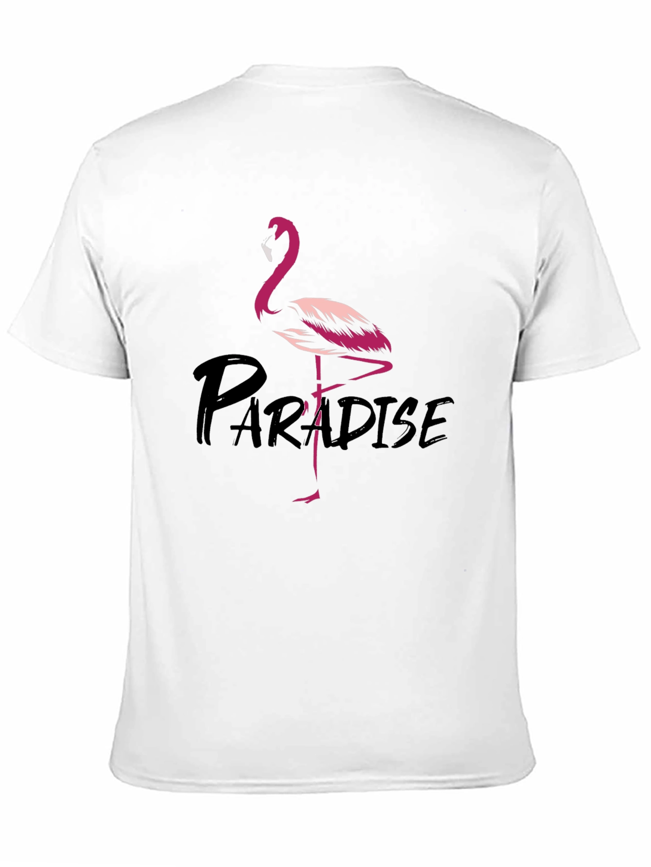 Flamingo Paradise Graphic Tee - Black Cotton T-Shirt