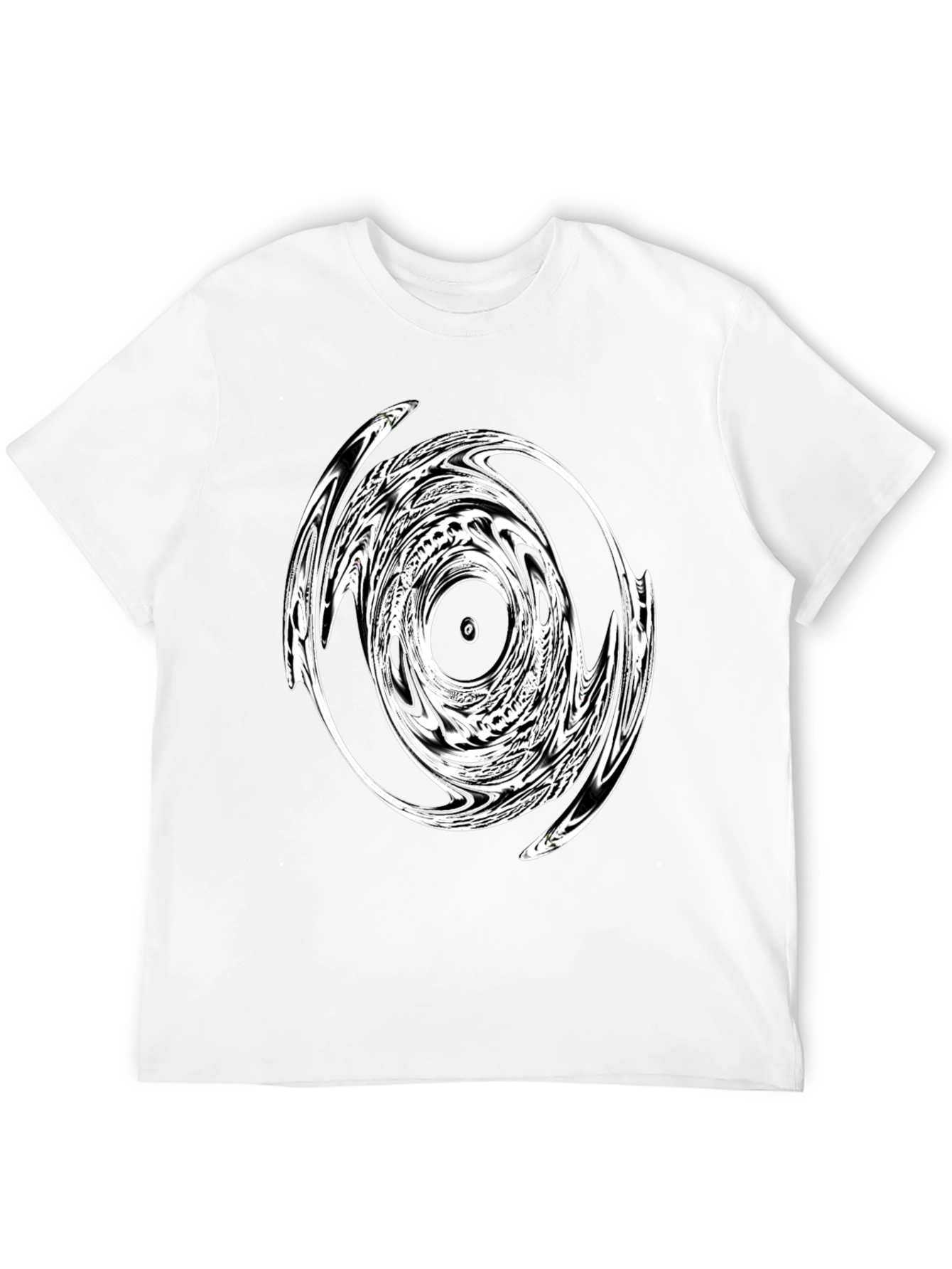 Abstract Circle Graphic Tee - Modern Black T-Shirt