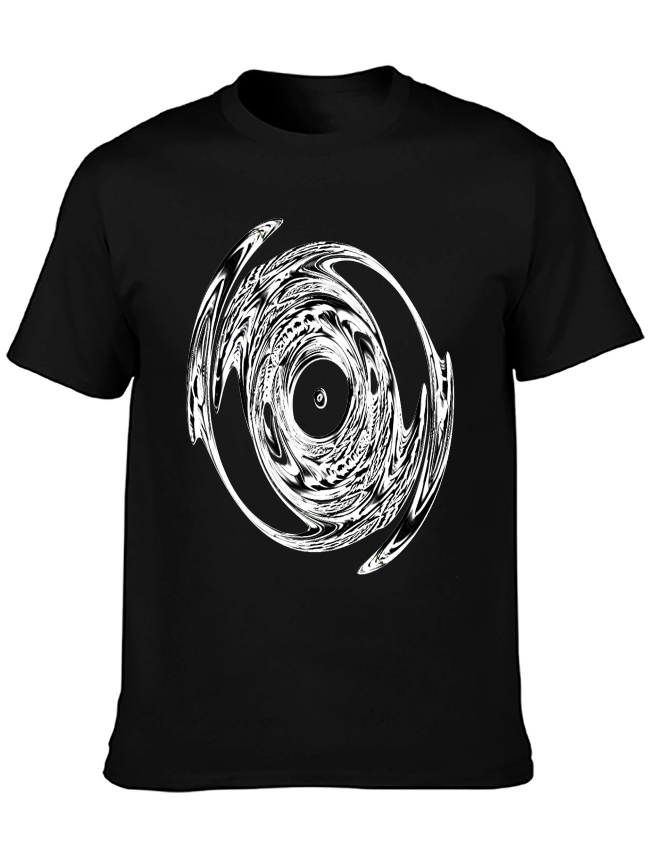Abstract Circle Graphic Tee - Modern Black T-Shirt