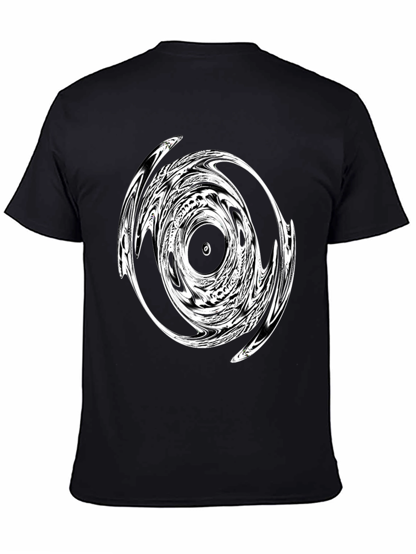 Abstract Circle Graphic Tee - Modern Black T-Shirt