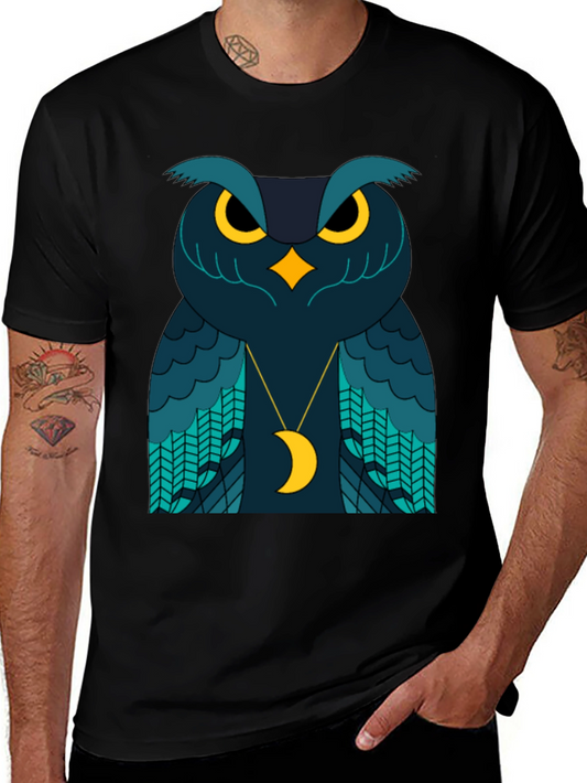 Owl & Moon Graphic Tee - Stylish Night Bird Shirt