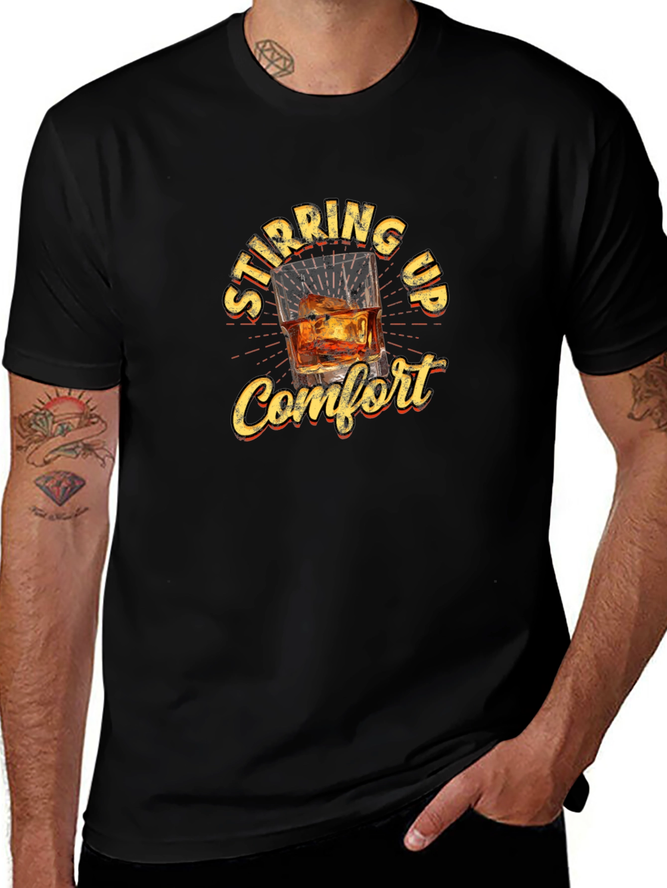 Stirring Up Comfort Whiskey Graphic T-Shirt