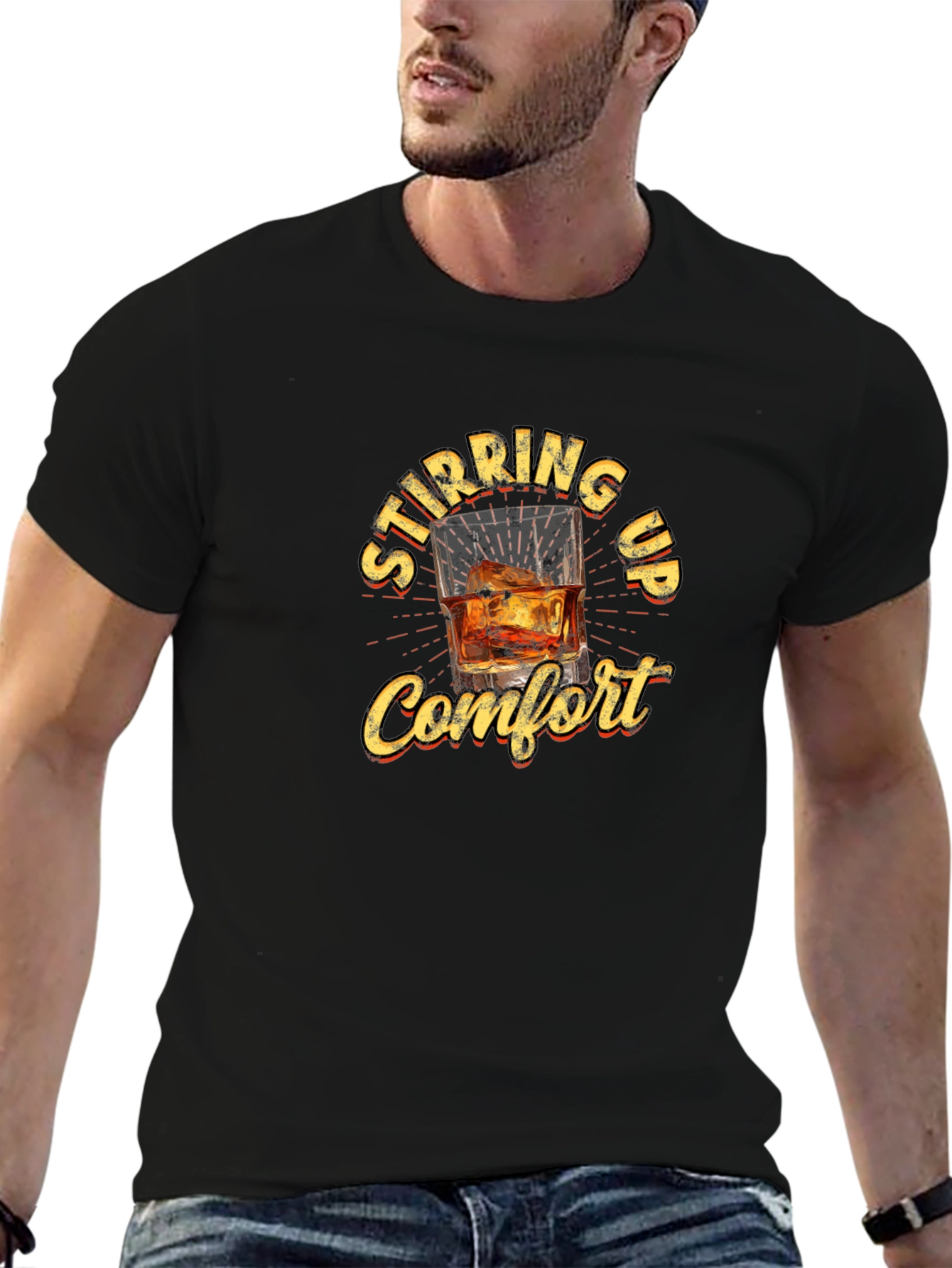 Stirring Up Comfort Whiskey Graphic T-Shirt