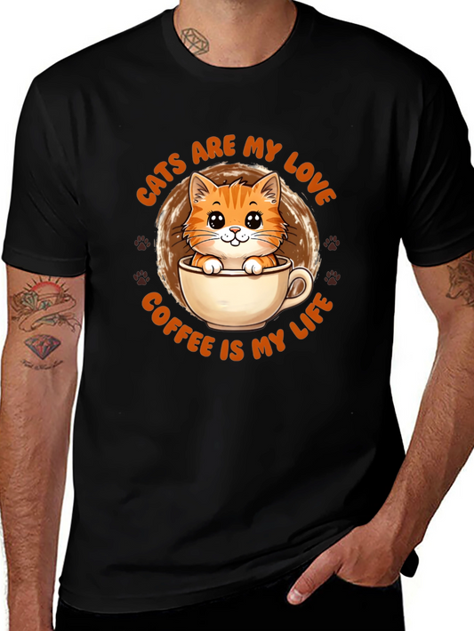 Cats Are My Love Coffee Is My Life T-Shirt
