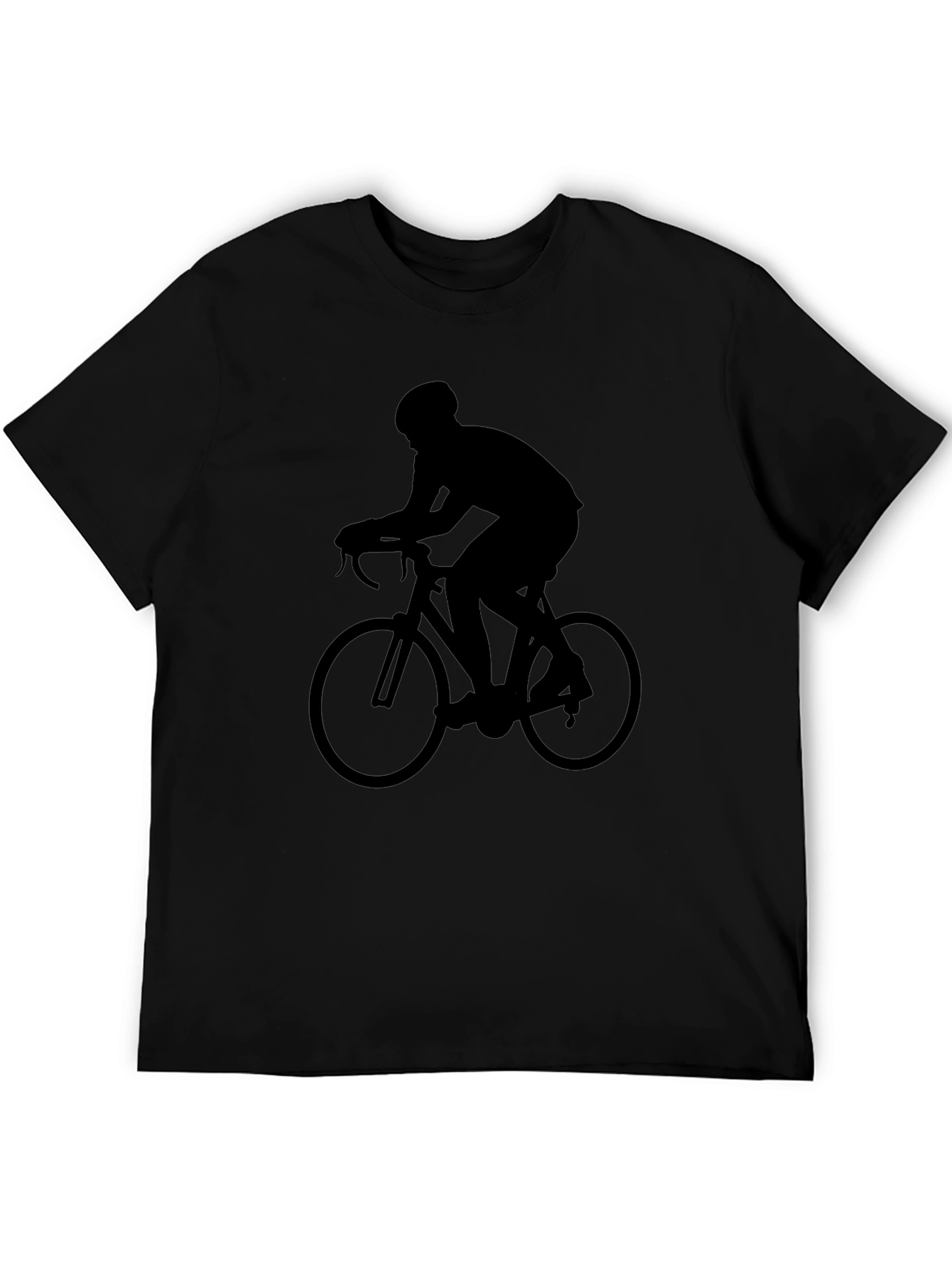 Cyclist Silhouette Graphic Tee - Black