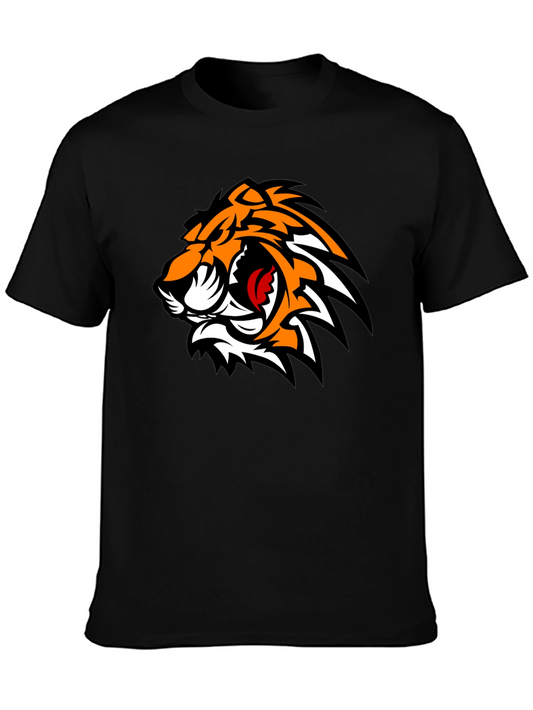 Black T-Shirt with Tiger Graphic