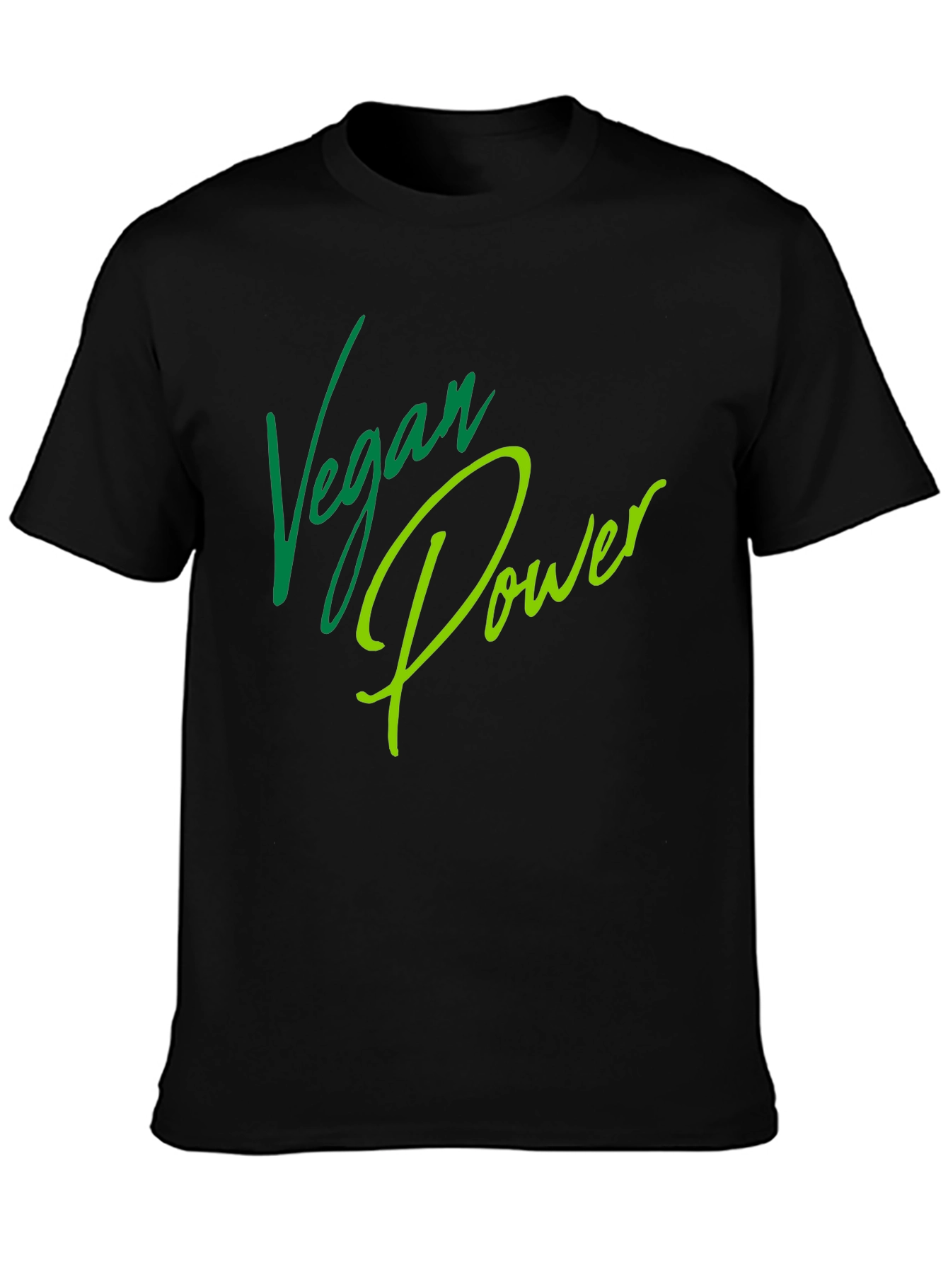 Vegan Power T-Shirt - Green Lettering on Black