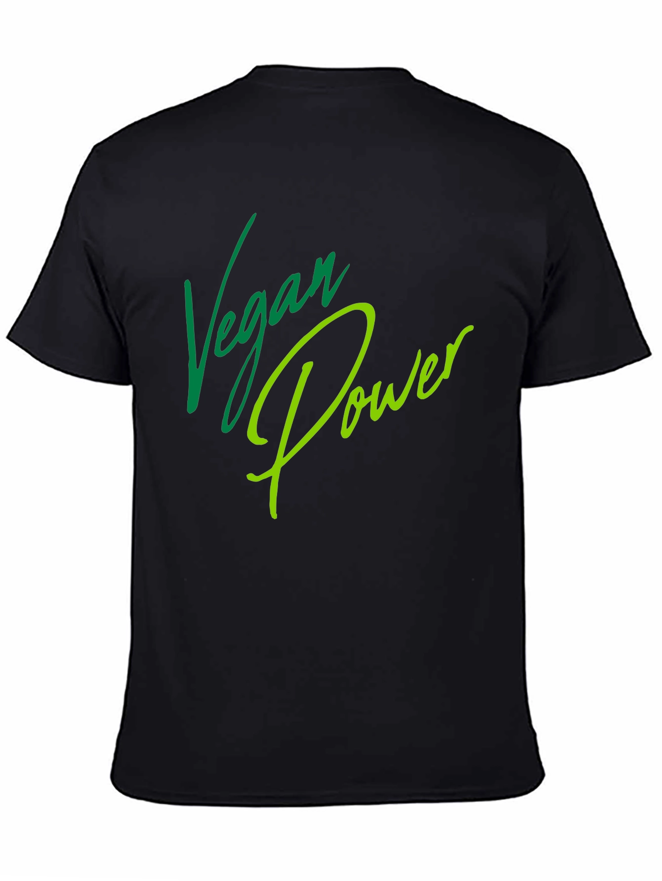 Vegan Power T-Shirt - Green Lettering on Black