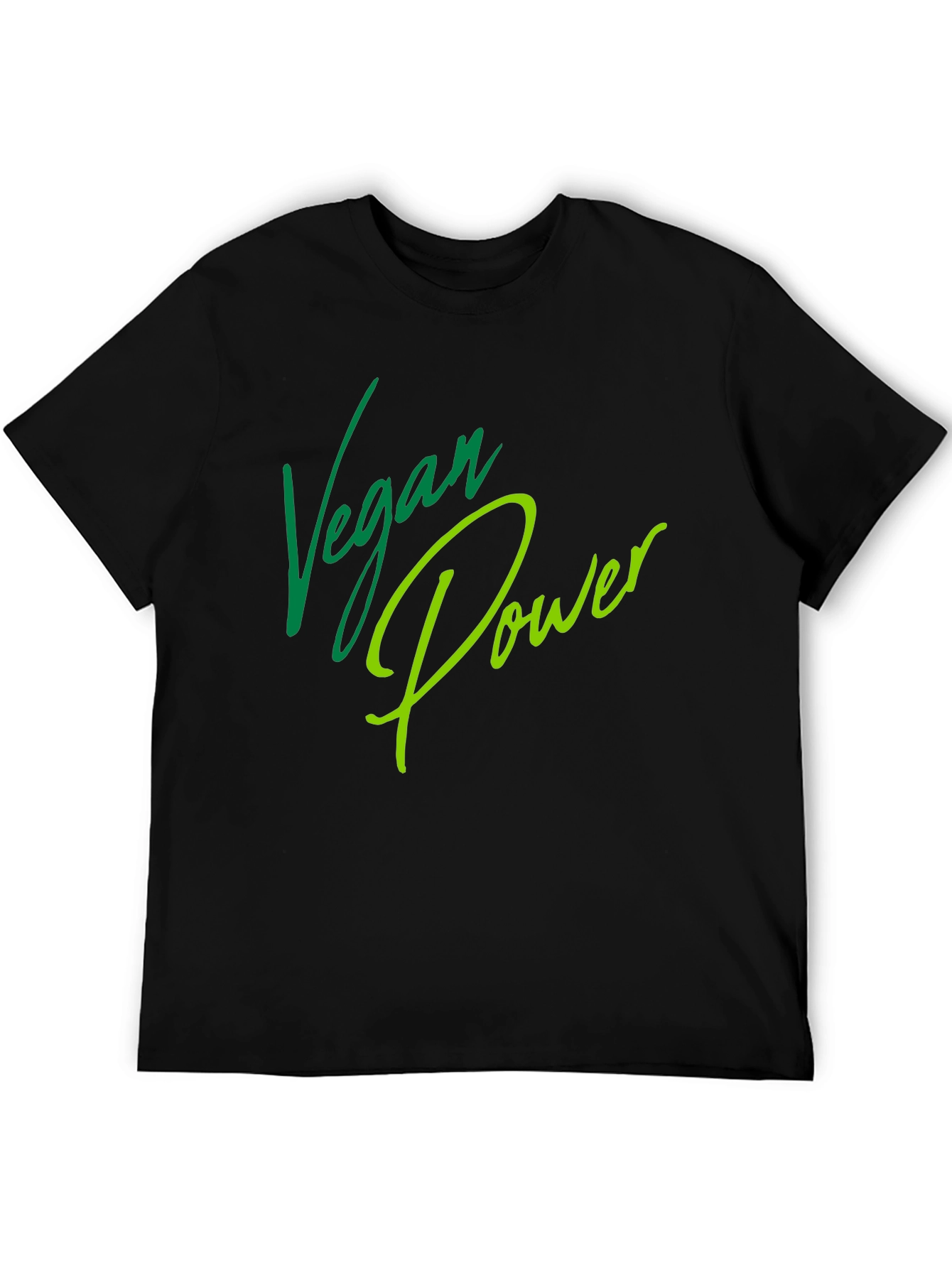 Vegan Power T-Shirt - Green Lettering on Black