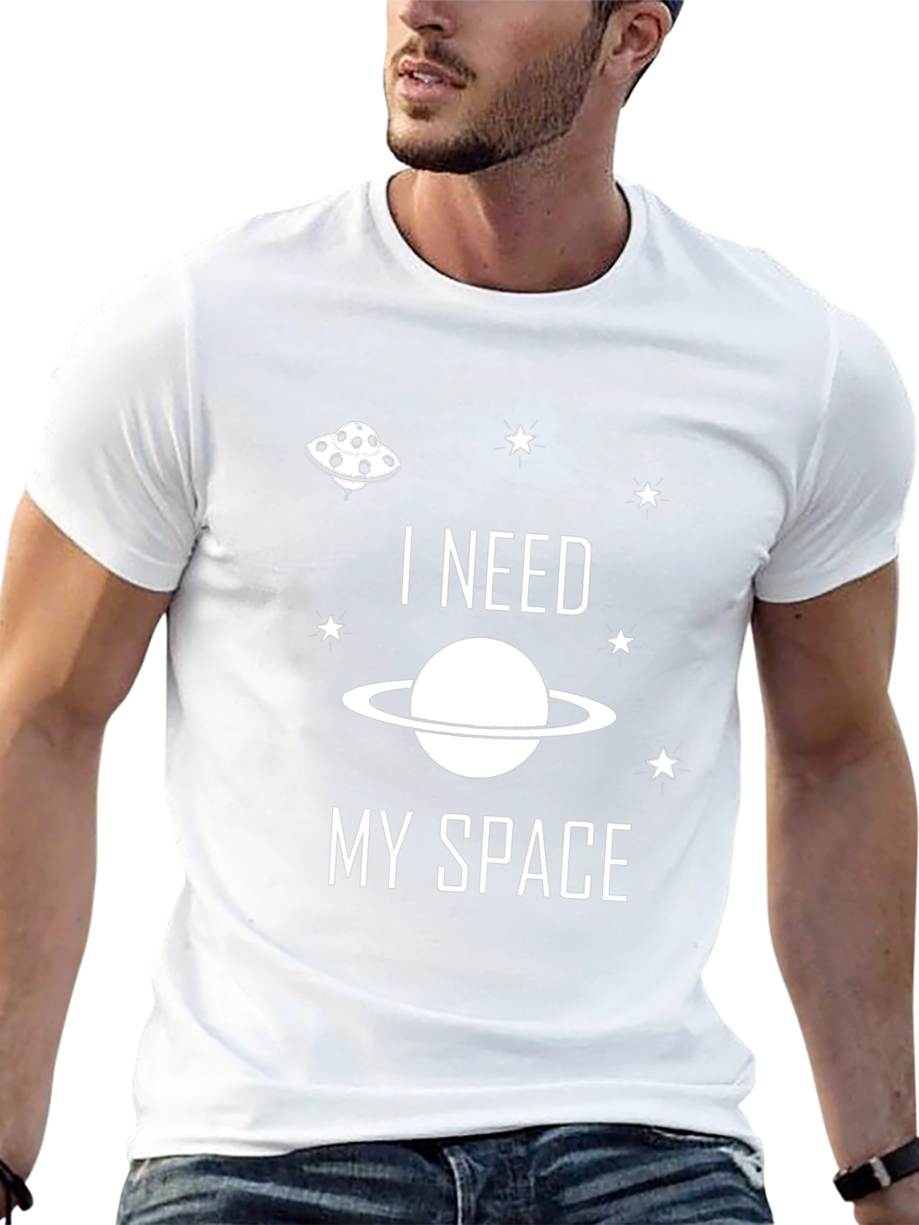 I Need My Space Graphic Tee - Black