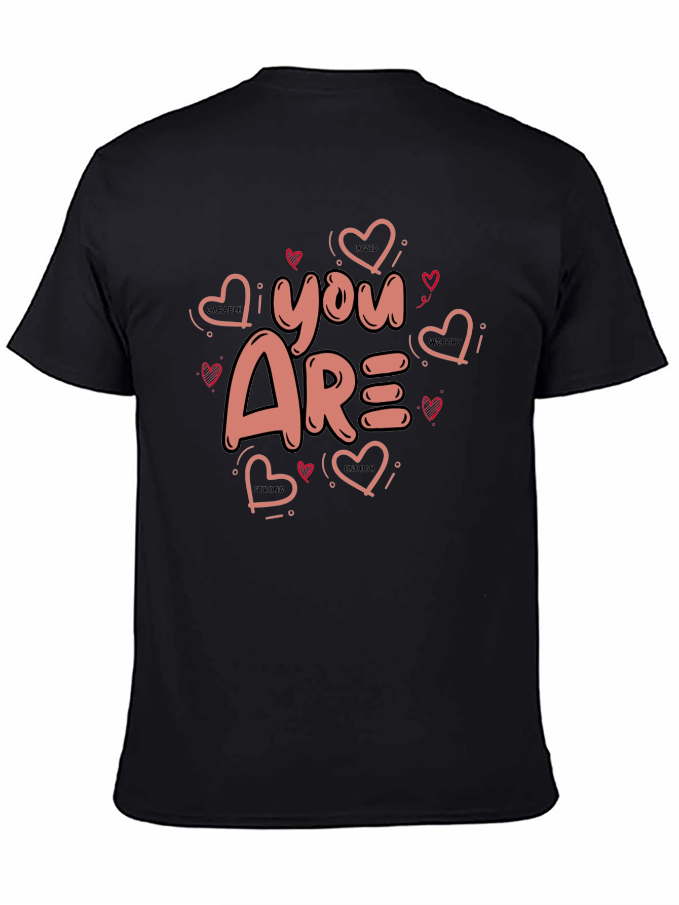 You Are Loved Valentines Black Graphic Tee