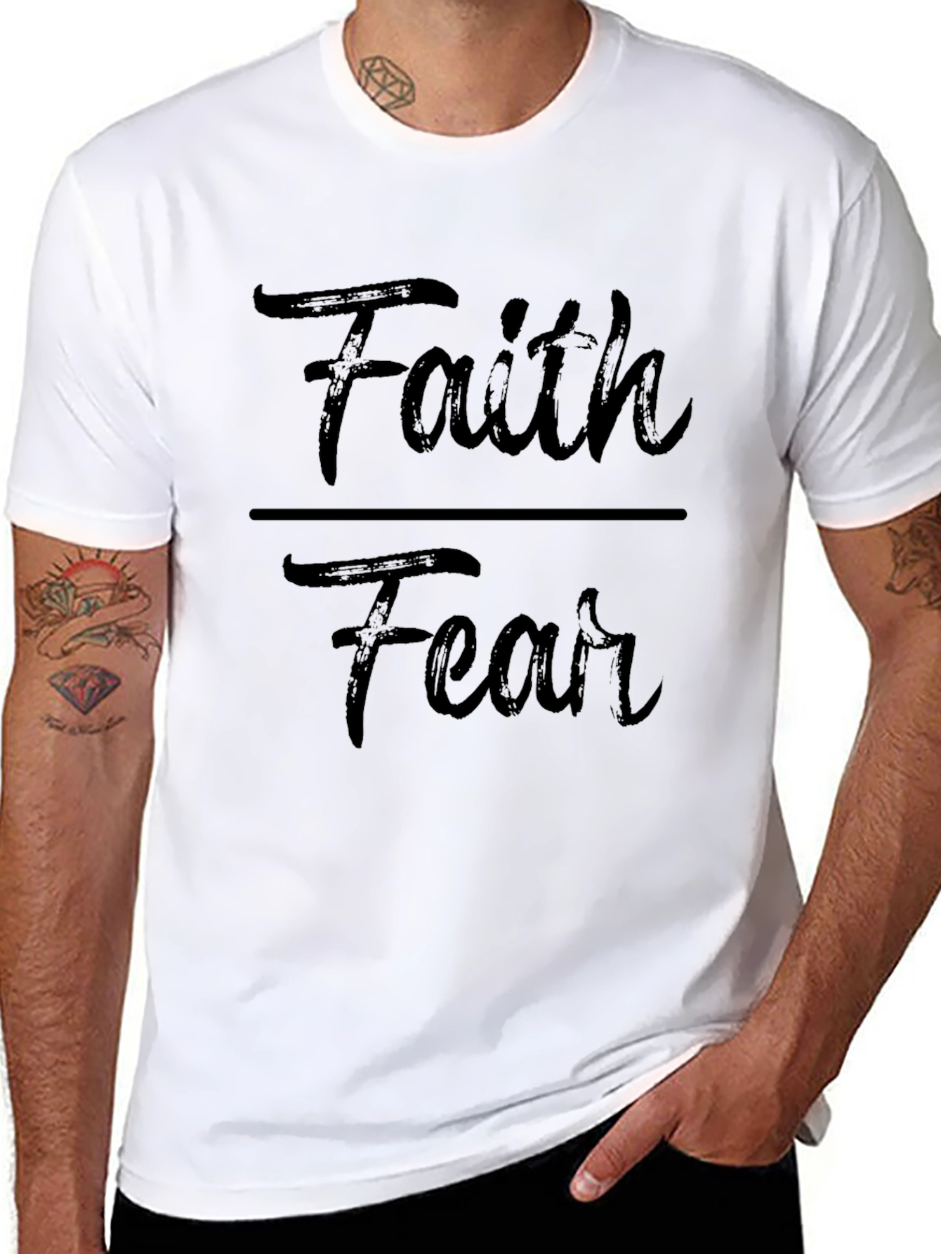 Faith Over Fear Graphic T-Shirt - Inspirational Design