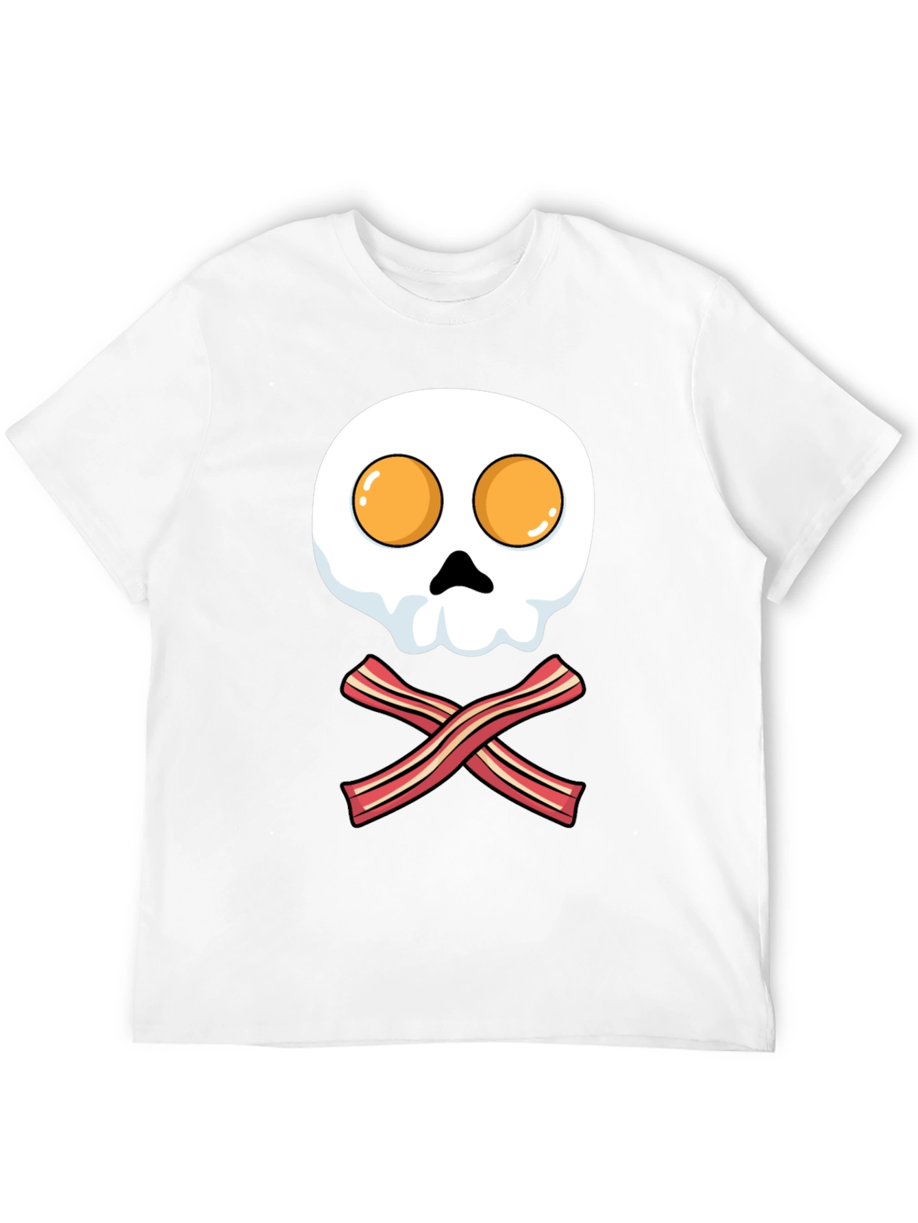 Breakfast Skull T-Shirt - Bacon and Eggs Pirate Tee