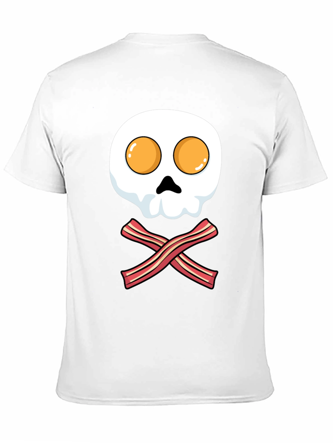 Breakfast Skull T-Shirt - Bacon and Eggs Pirate Tee