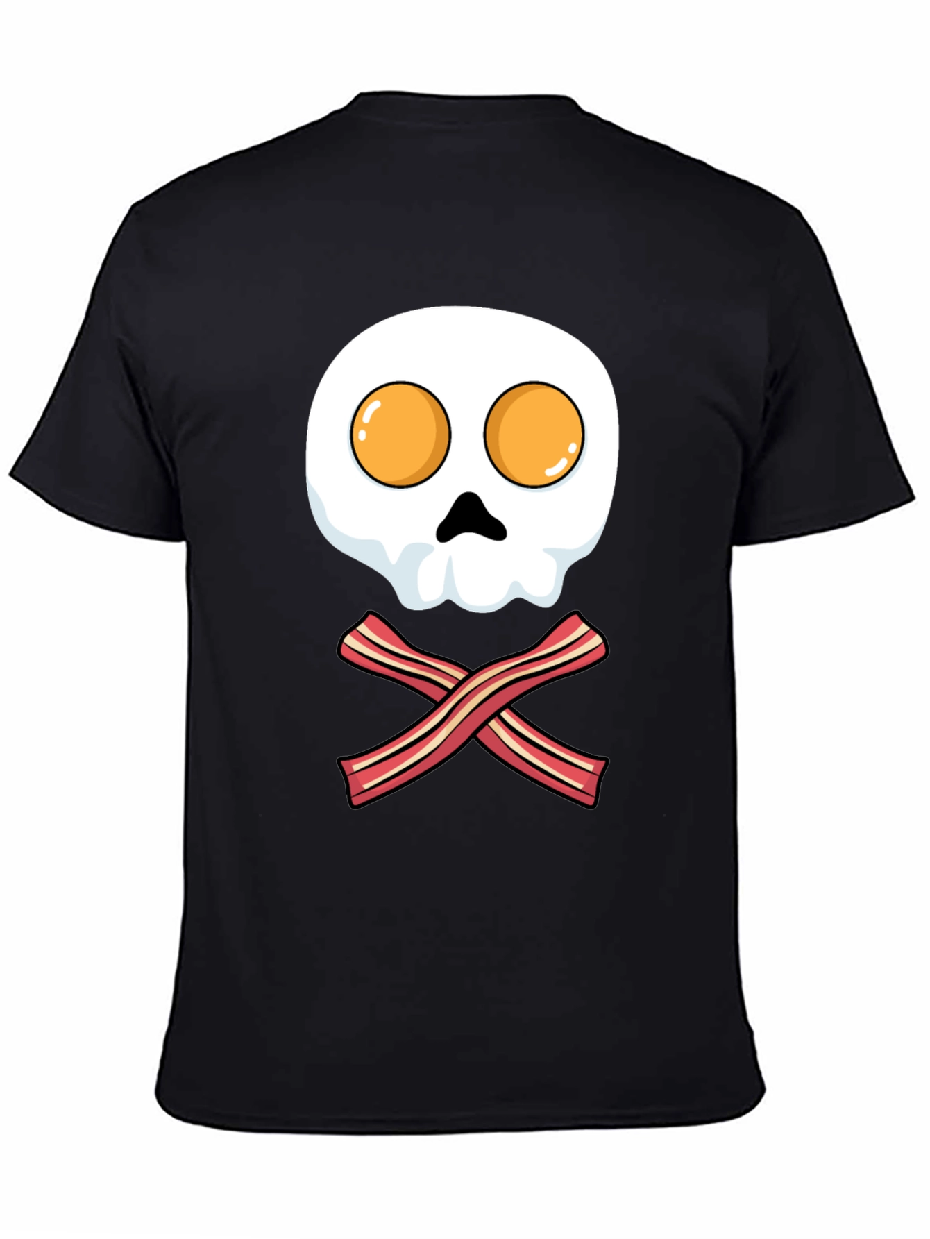 Breakfast Skull T-Shirt - Bacon and Eggs Pirate Tee