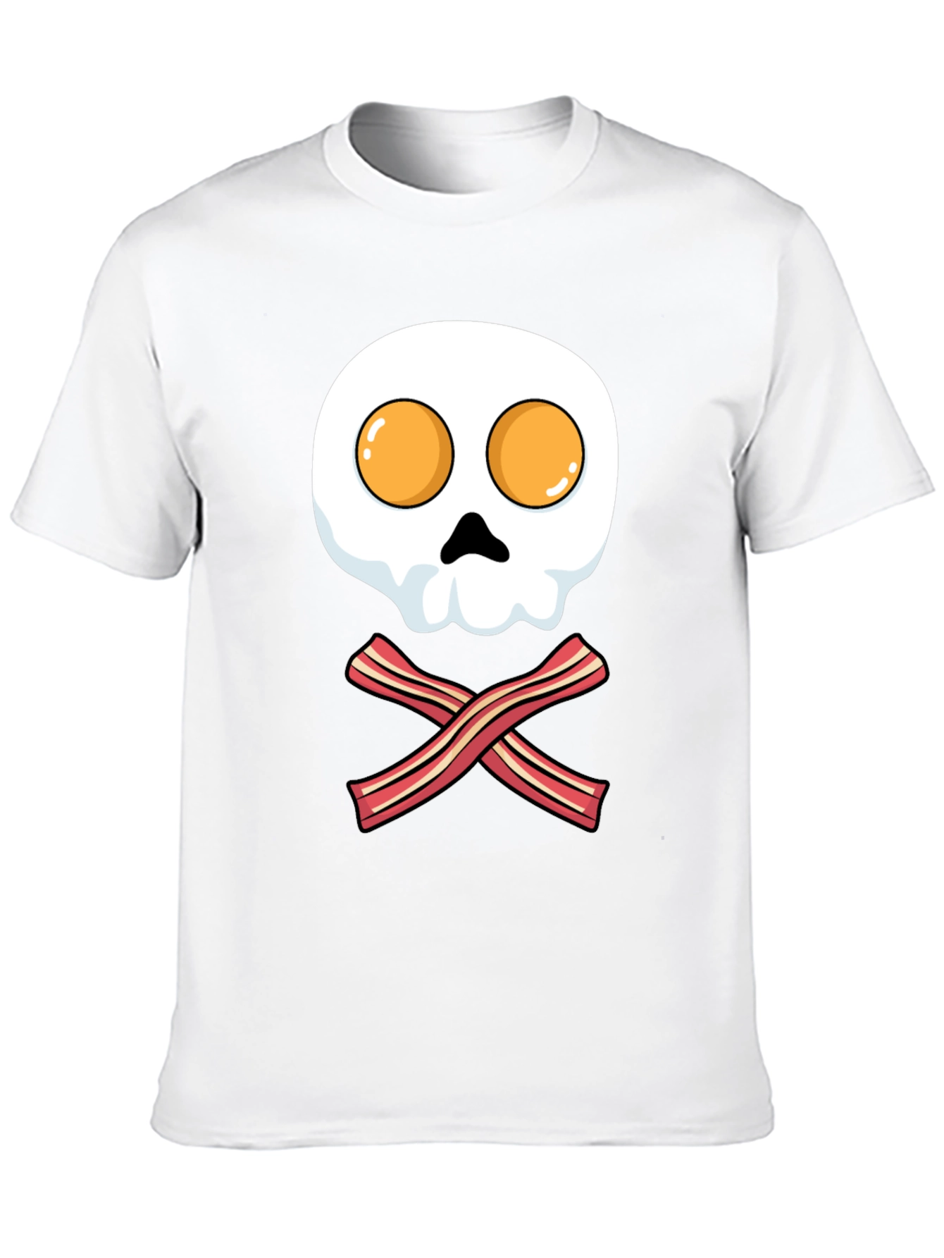 Breakfast Skull T-Shirt - Bacon and Eggs Pirate Tee