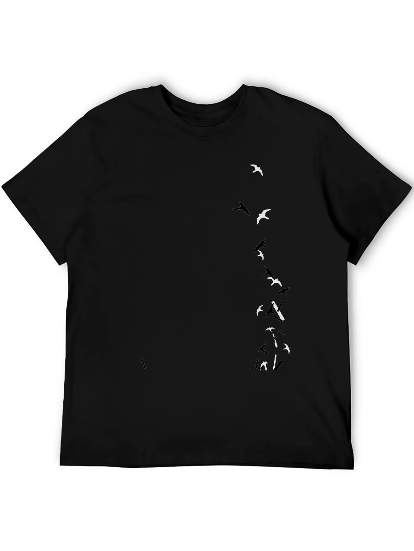 Black T-Shirt with Bird Graphic
