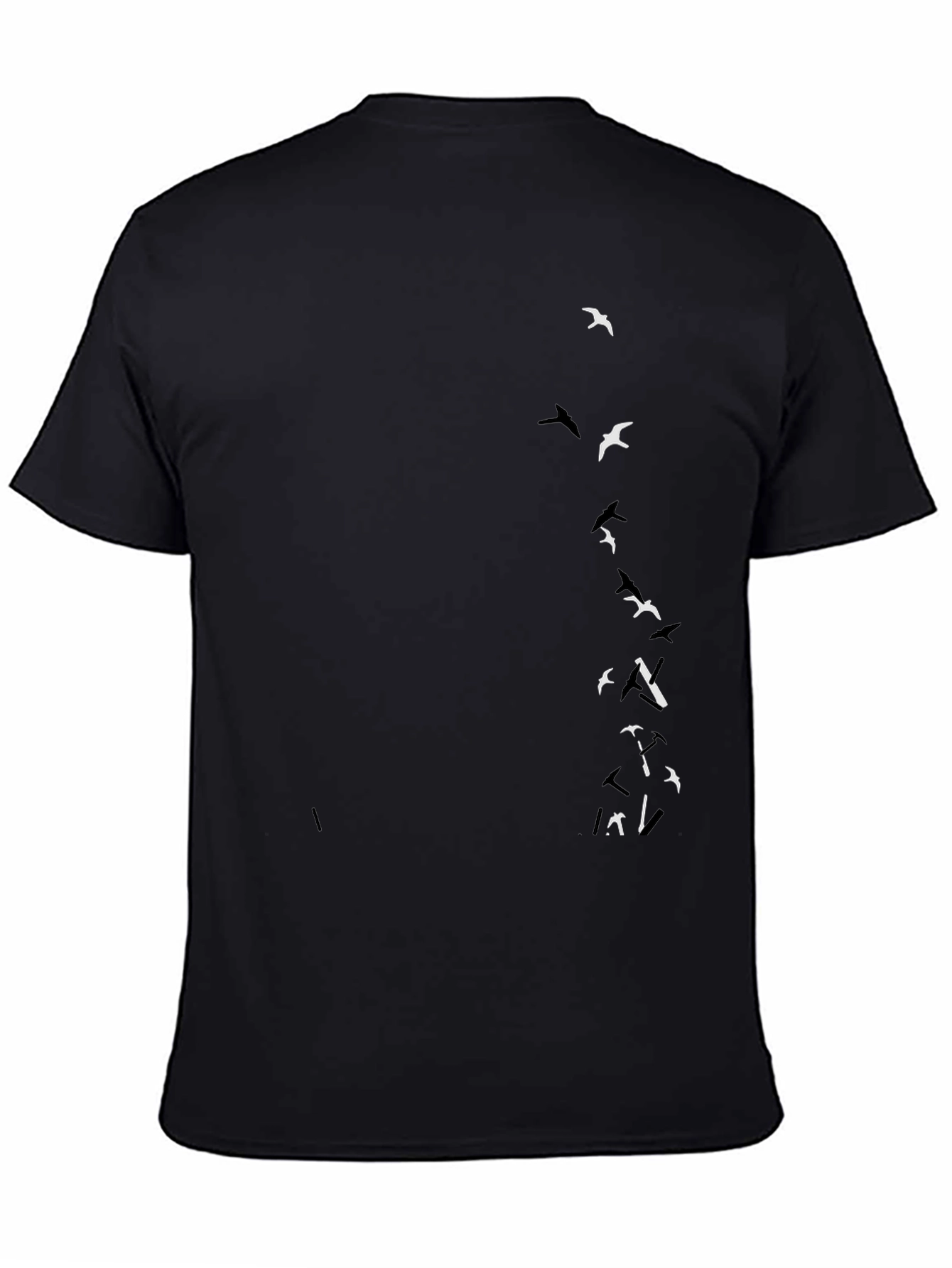 Black T-Shirt with Bird Graphic
